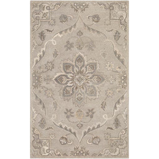 World Needle Calypso Medallion Area Rug, Taupe, large
