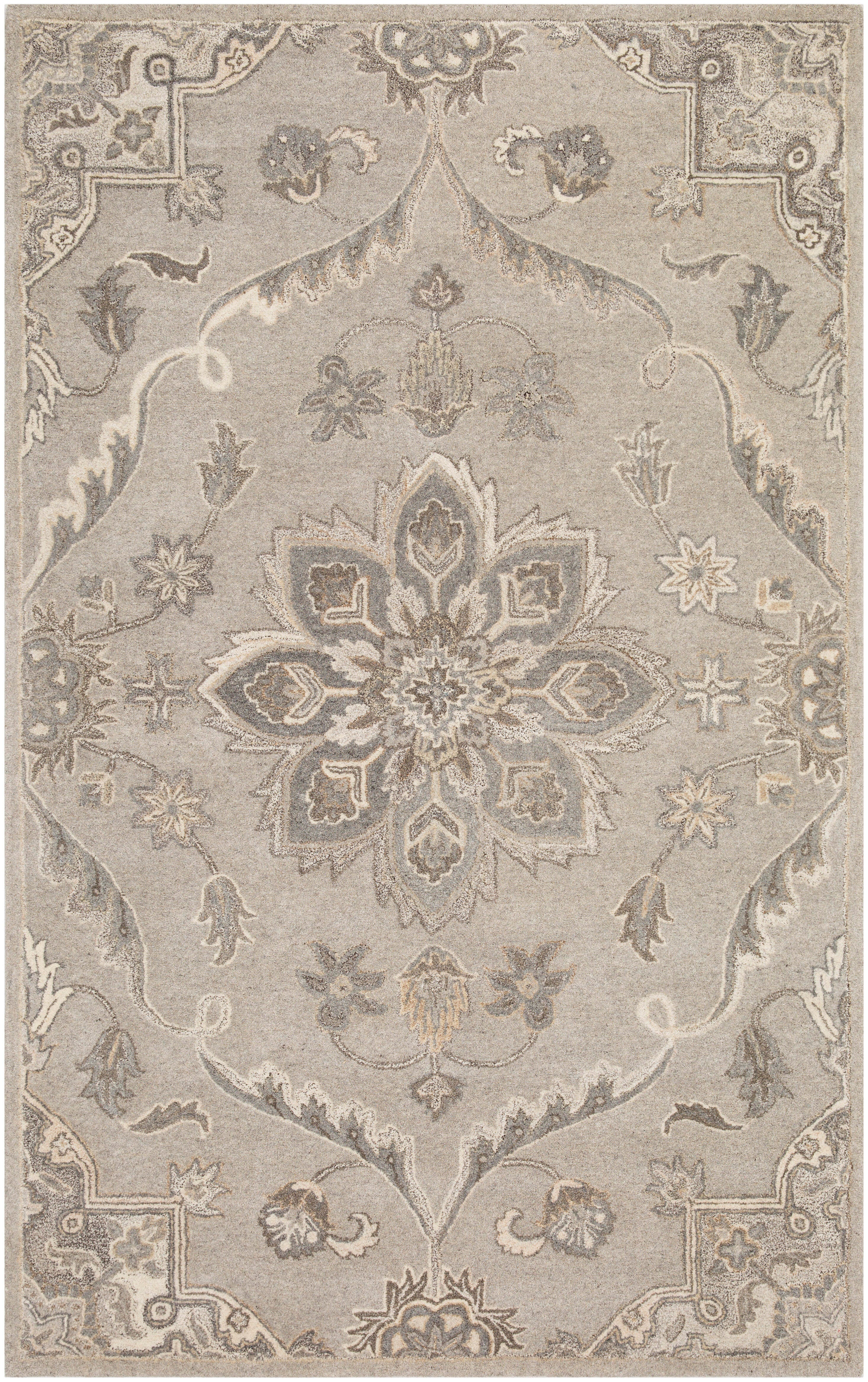 World Needle Calypso Medallion Area Rug, Taupe, large