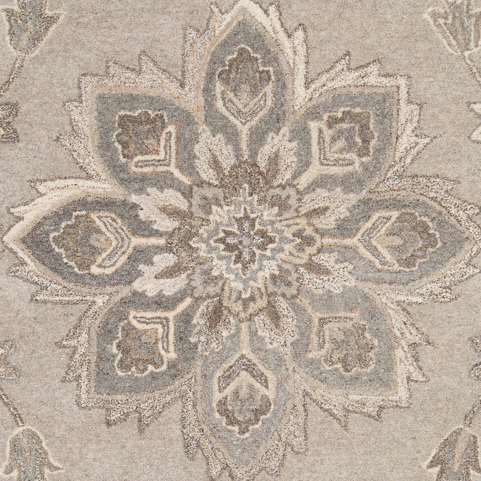 World Needle Calypso Medallion Area Rug, Taupe, large