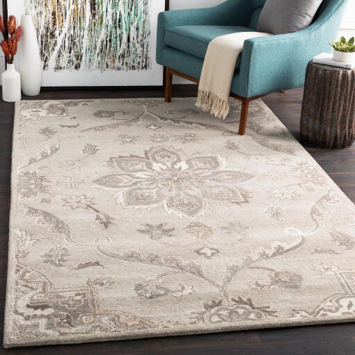 World Needle Calypso Medallion Area Rug, Taupe, large