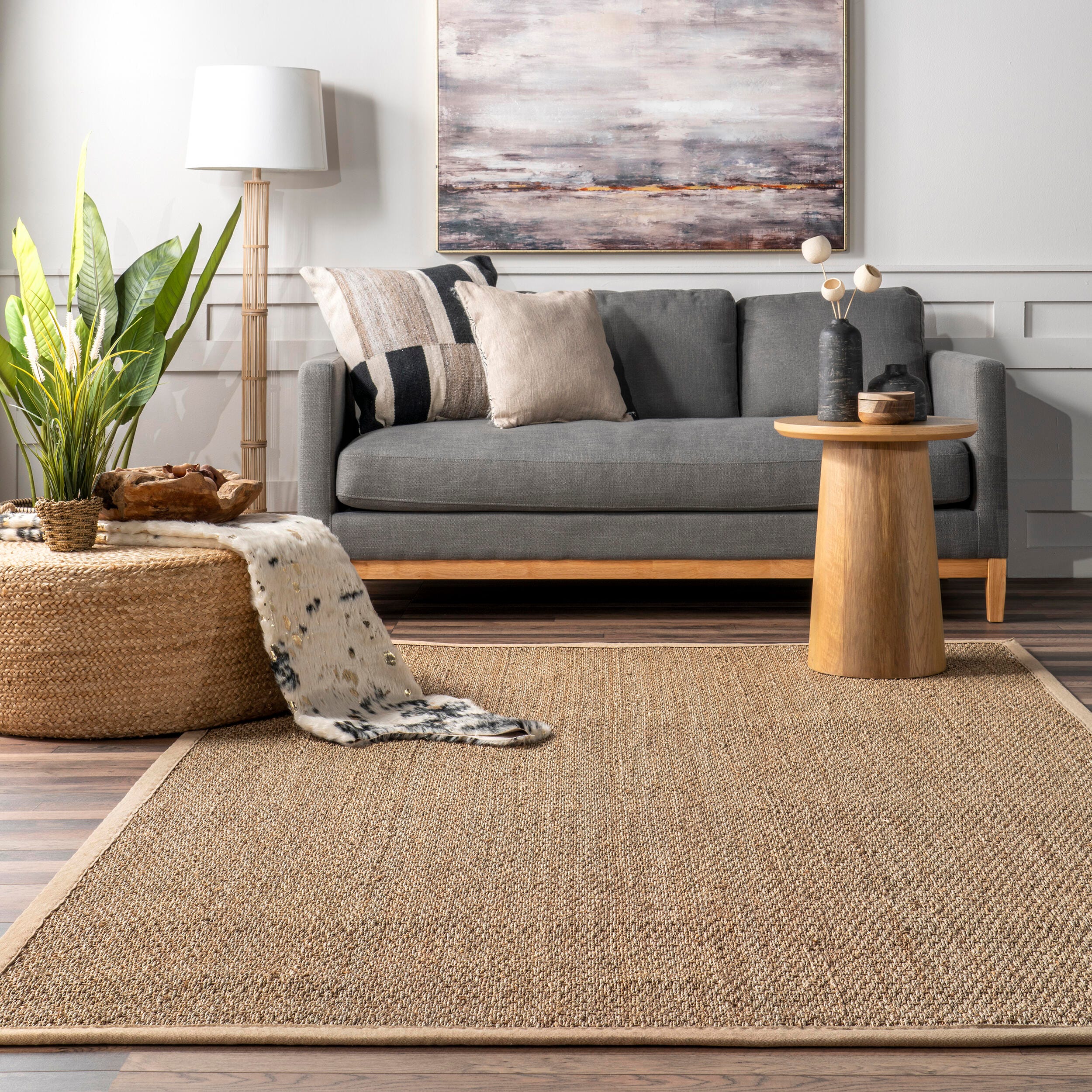 NuLoom Elijah Farmhouse Seagrass Area Rug, Beige, large