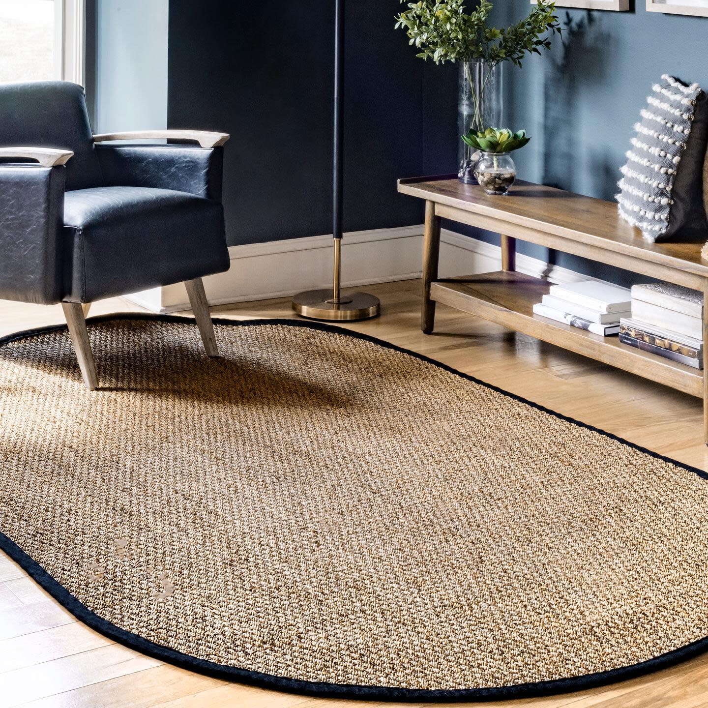 NuLoom Elijah Farmhouse Seagrass Area Rug, Black, large