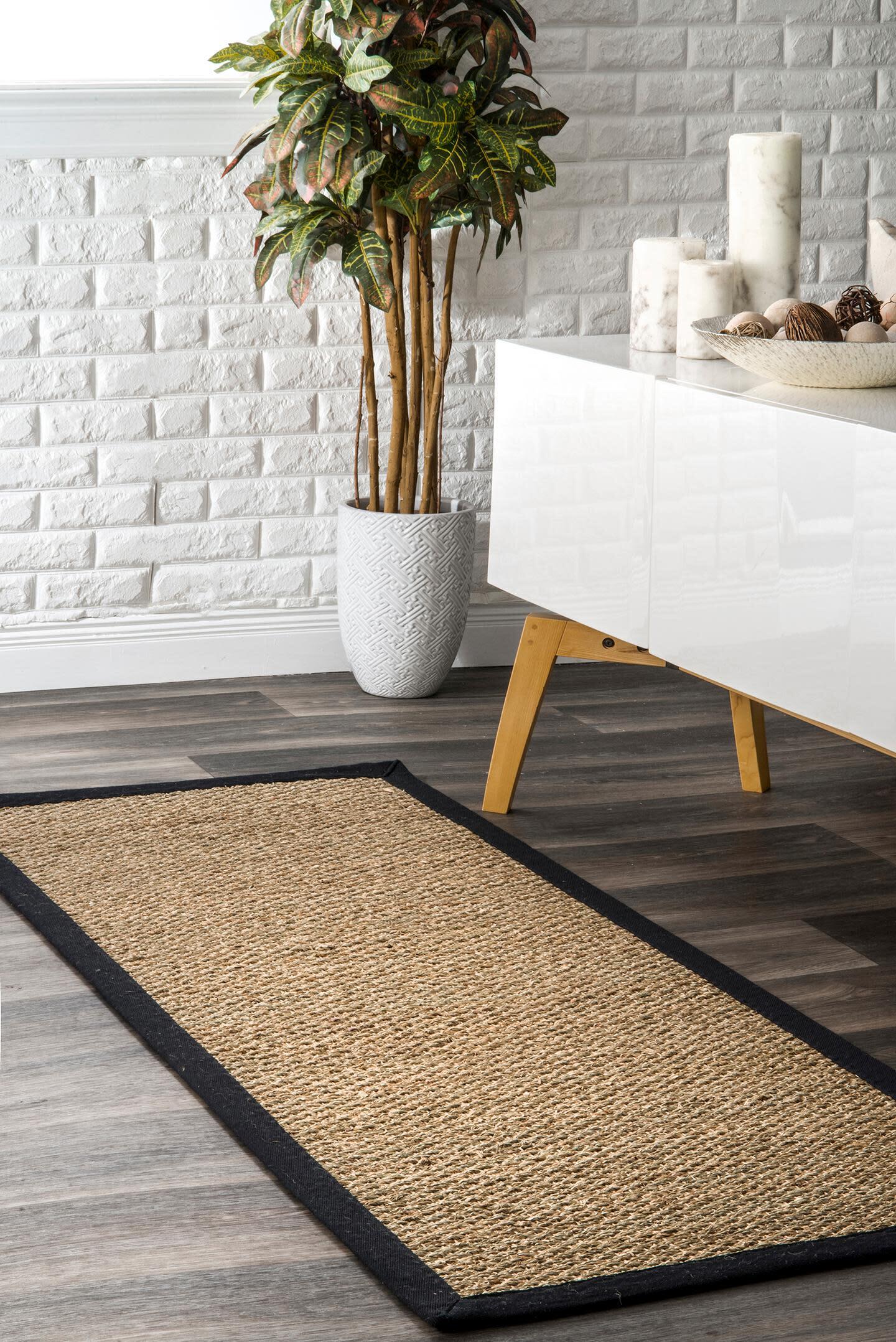 NuLoom Elijah Farmhouse Seagrass Area Rug, Black, large
