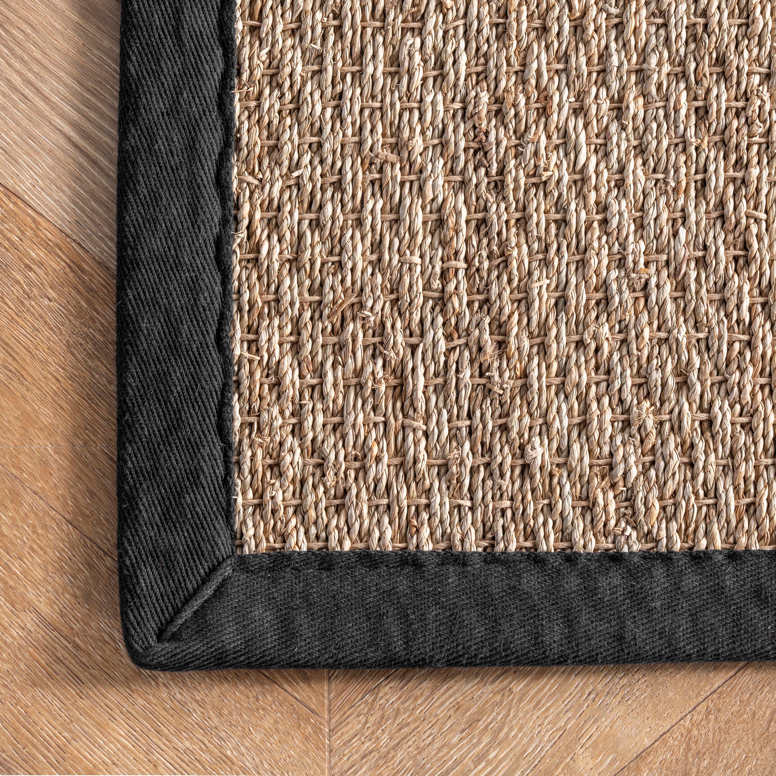 NuLoom Elijah Farmhouse Seagrass Area Rug, Black, large