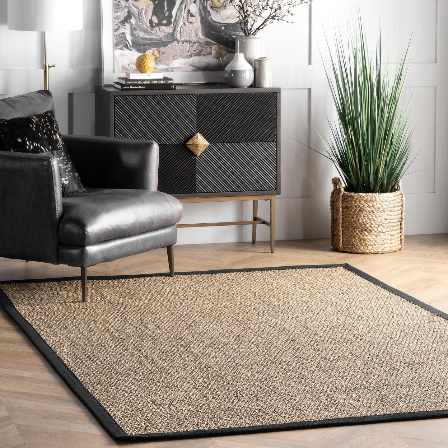 NuLoom Elijah Farmhouse Seagrass Area Rug, Black, rollover