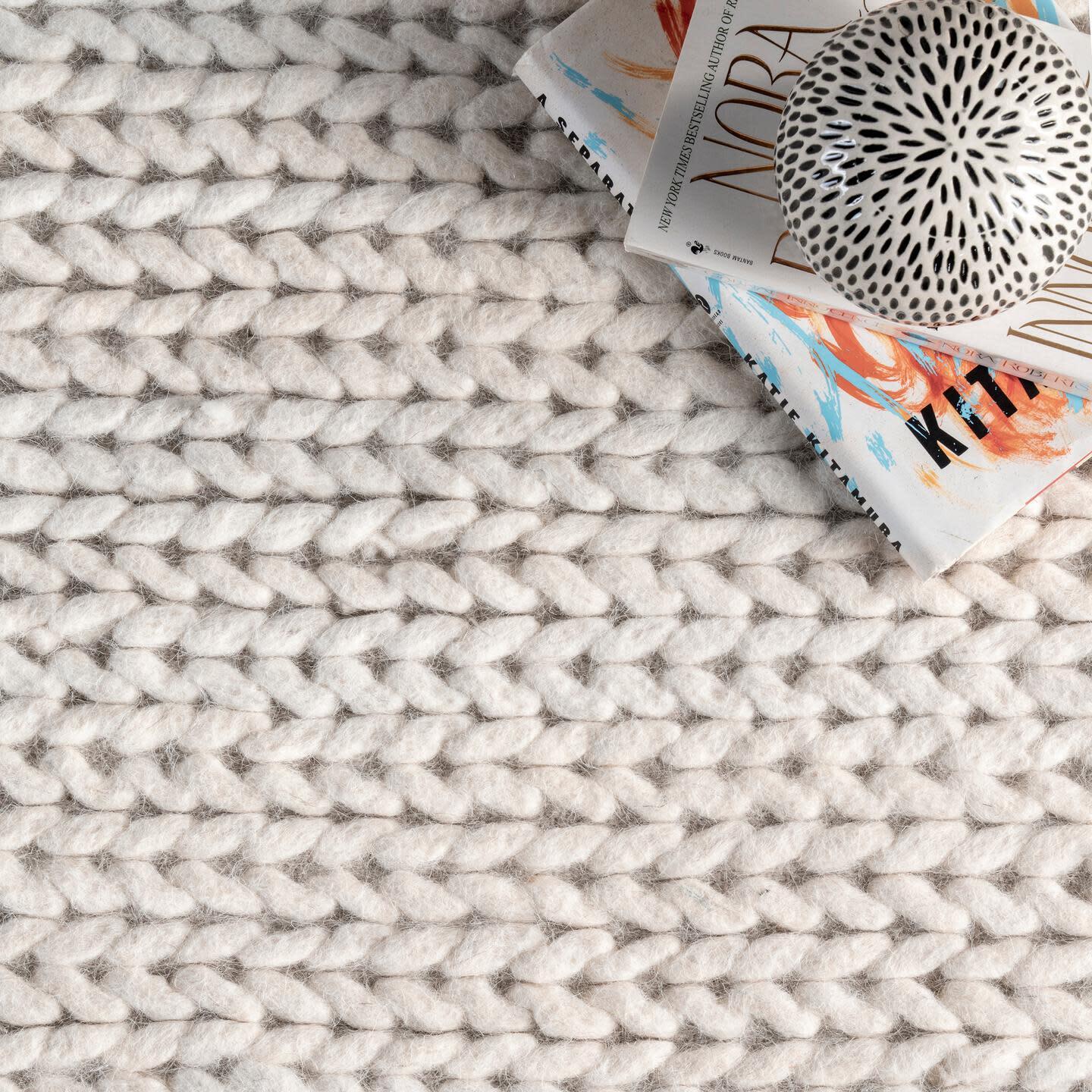 NuLoom Penelope Braided Wool Area Rug, Off White, large