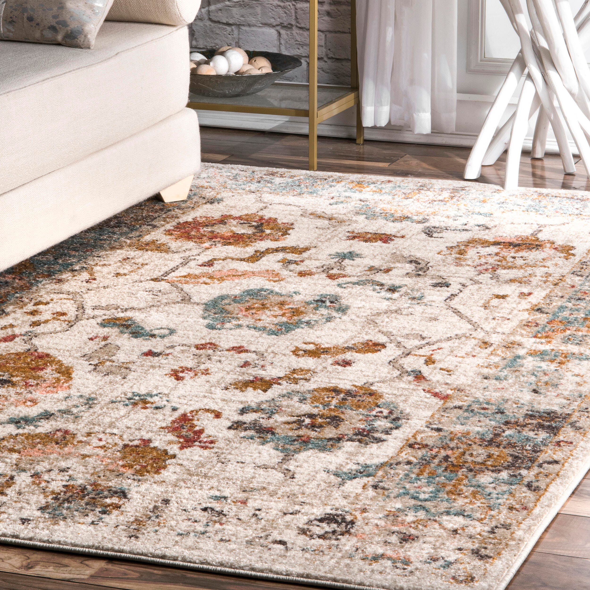 NuLoom Vintage Autumn Cecil 4' x 6' Area Rug, Beige, rollover