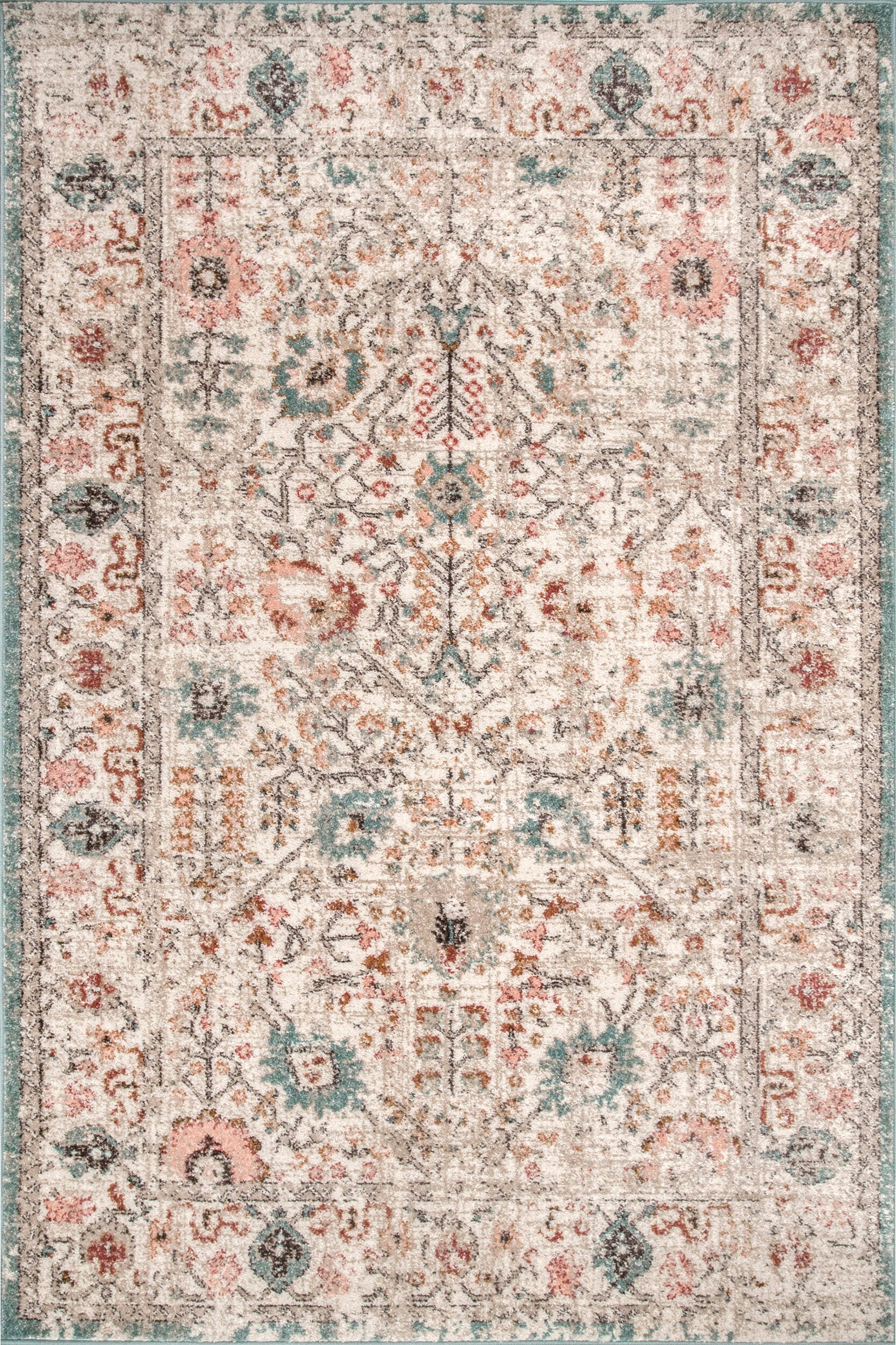 NuLoom Lenore Vintage Floral Area Rug, Beige, large