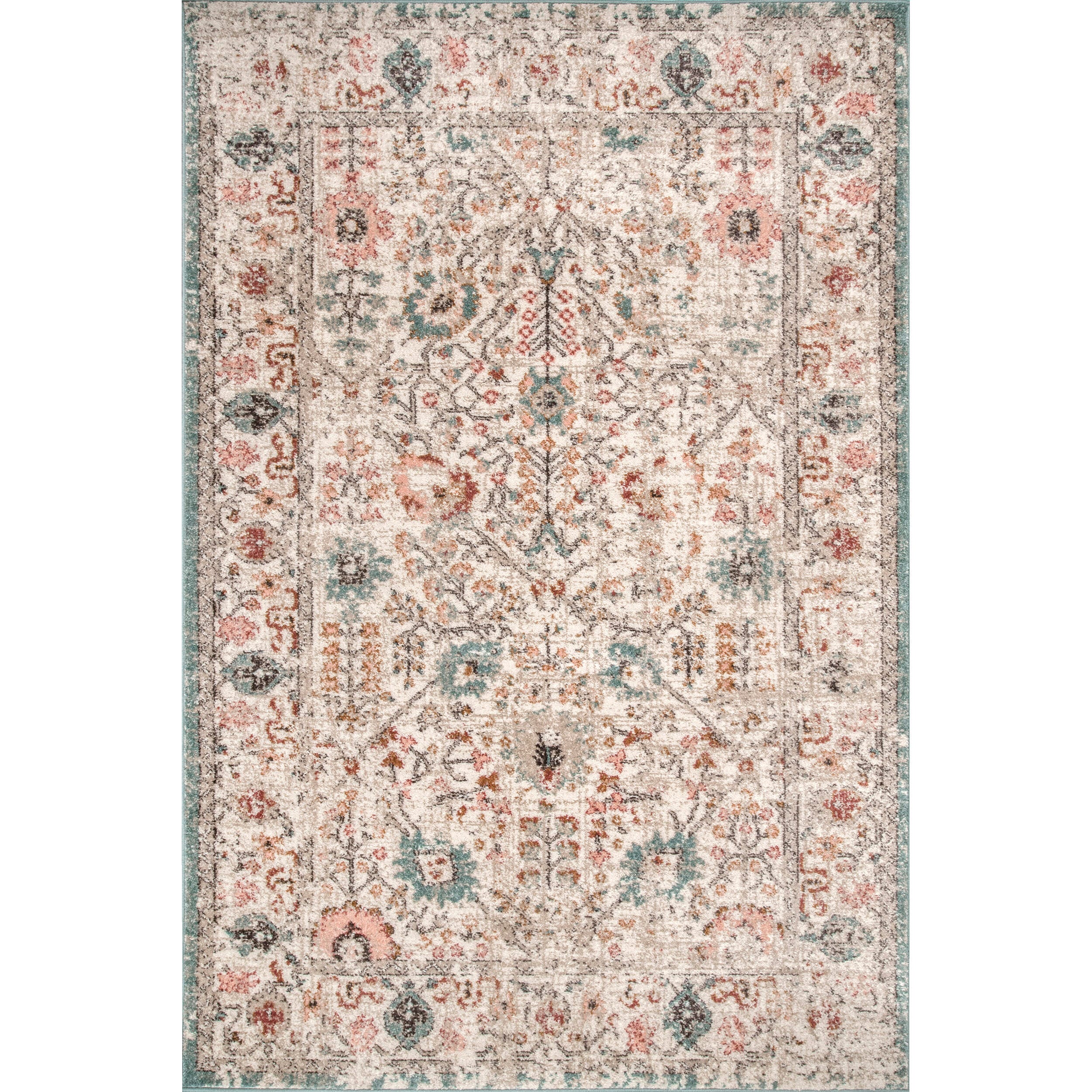 NuLoom Lenore Vintage Floral Area Rug, Beige, large