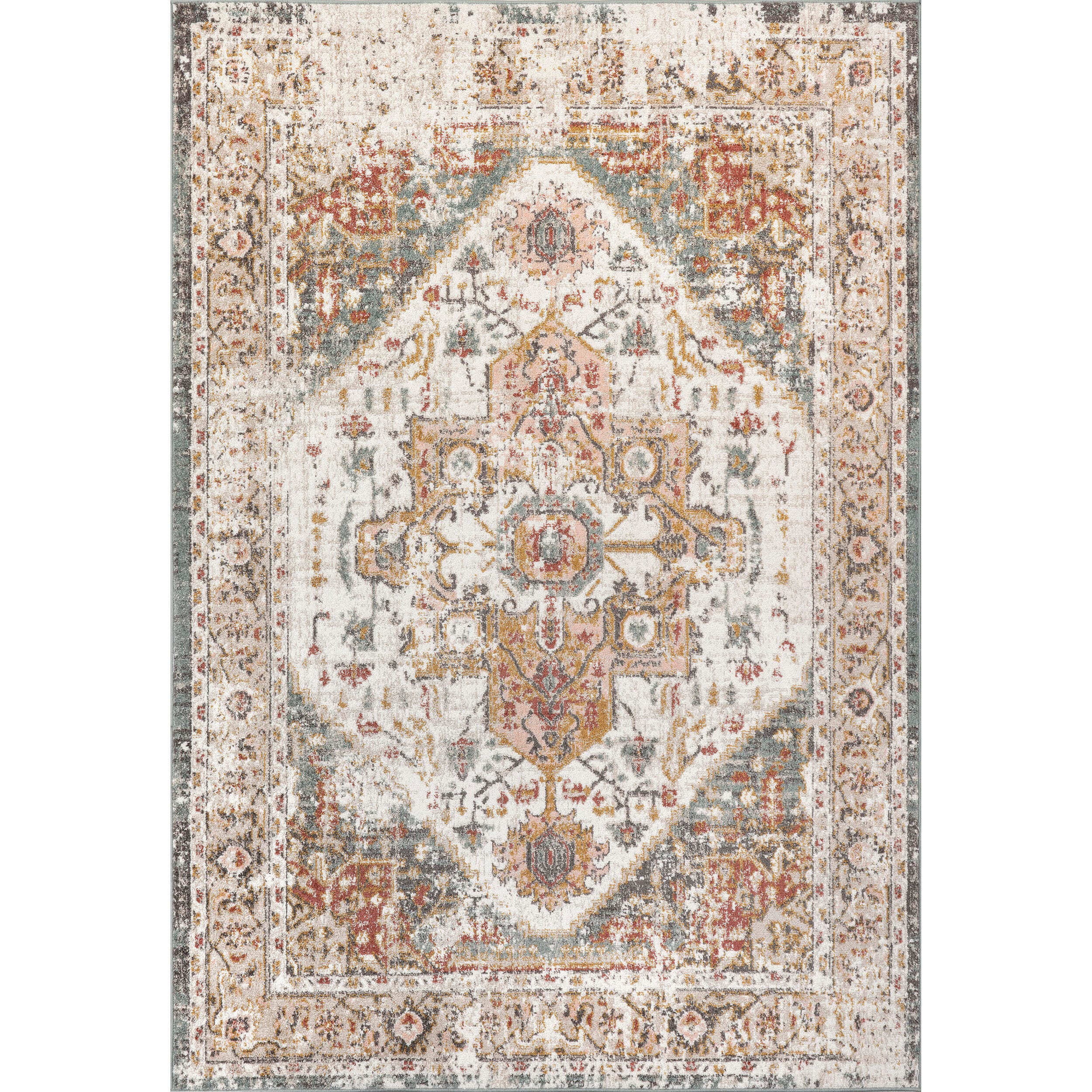 NuLoom Justine Vintage Medallion Area Rug, Beige, large