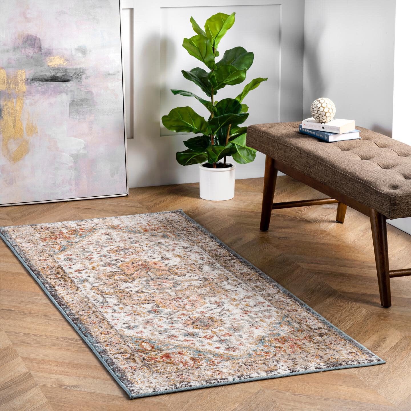 NuLoom Justine Vintage Medallion Area Rug, Beige, large