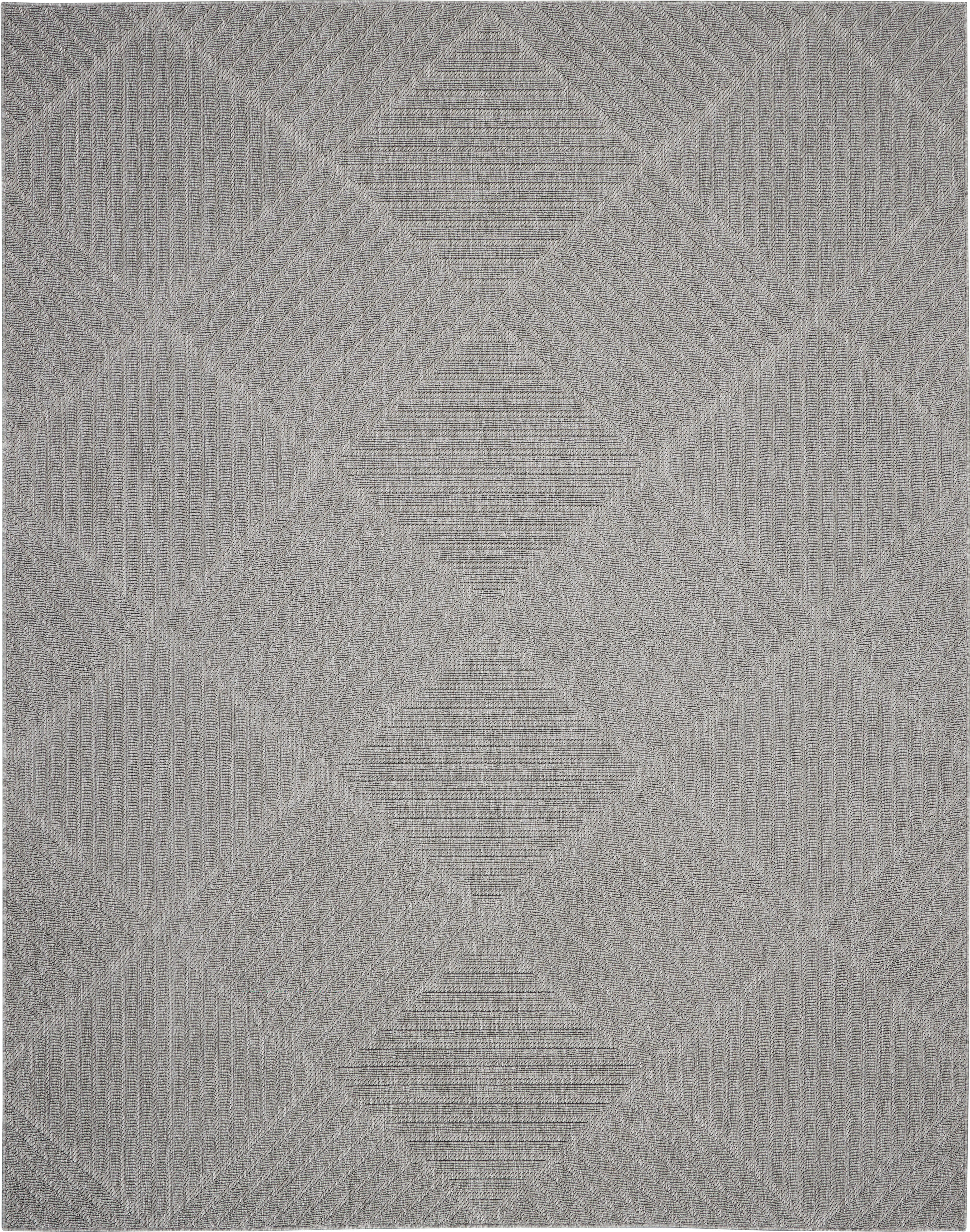 Nourison Home Nourison Cozumel 7'10" x 9'10" Light Grey Modern Indoor/Outdoor Rug, , large