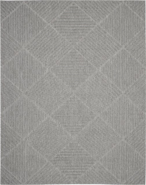 Nourison Home Cozumel 7'10" x 9'10" Light Grey Modern Indoor/Outdoor Rug