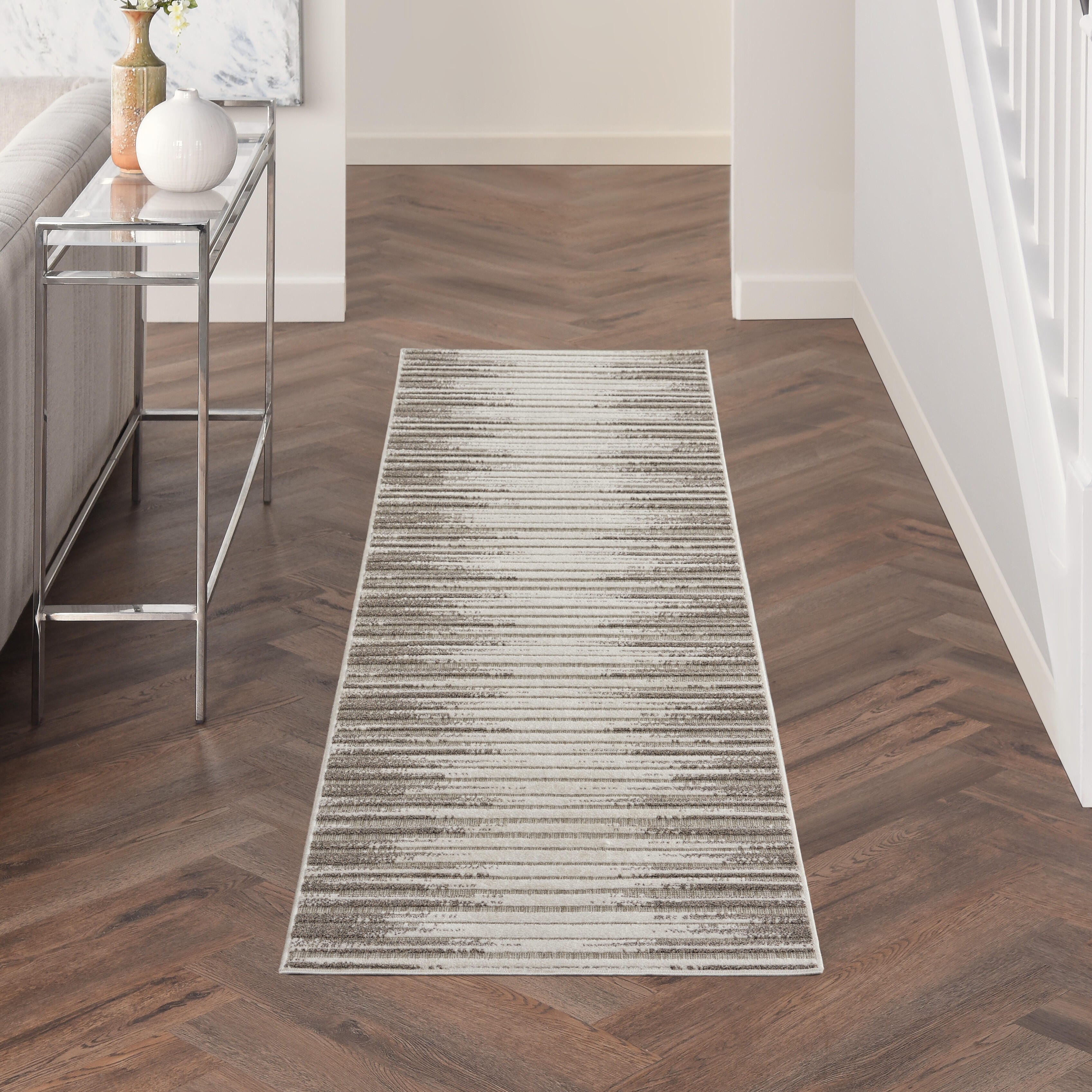 Nourison Home Nourison Key Largo 4' x 6' Lt Grey Contemporary Indoor/Outdoor Rug, Light Gray, large
