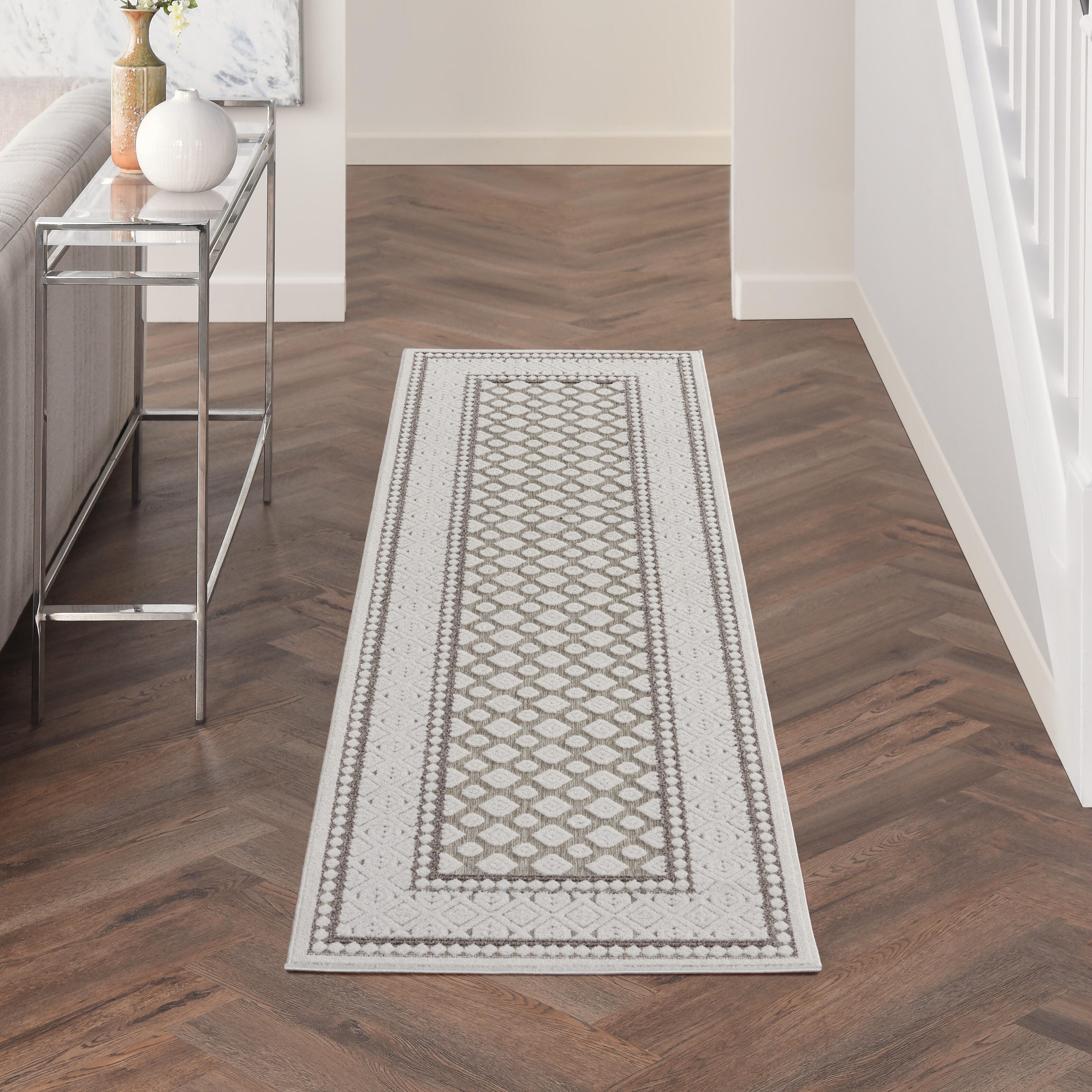 Nourison Home Nourison Key Largo 4' x 6' Lt Grey Transitional Indoor/Outdoor Rug, Light Gray, large