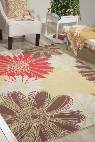 Nourison Home Nourison Home & Garden 7'9" x 10'10" Green Contemporary Indoor/Outdoor Rug, , rollover