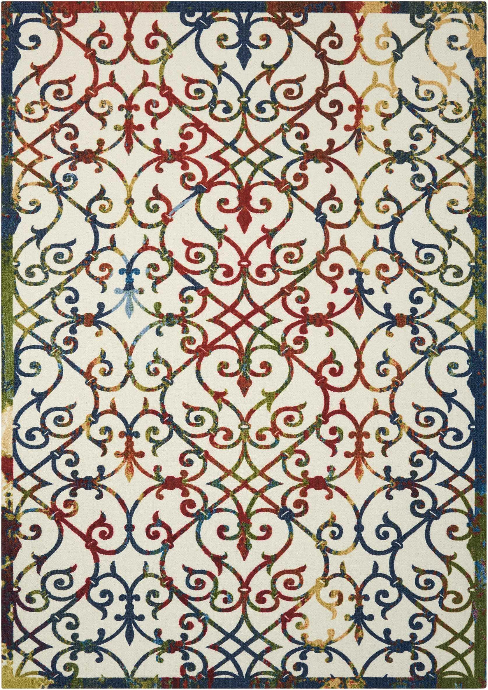 Nourison Nourison Home & Garden 4'4" x 6'3" Multicolor Bohemian Indoor/Outdoor Rug, Multi, large