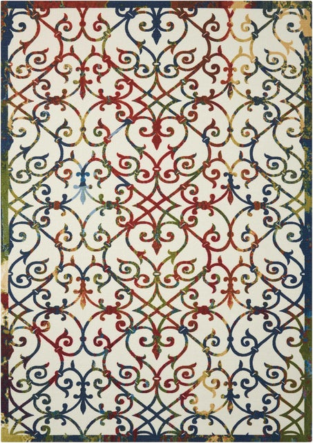Home & Garden Outdoor Multicolor 4' x 6' Area Rug, Multi