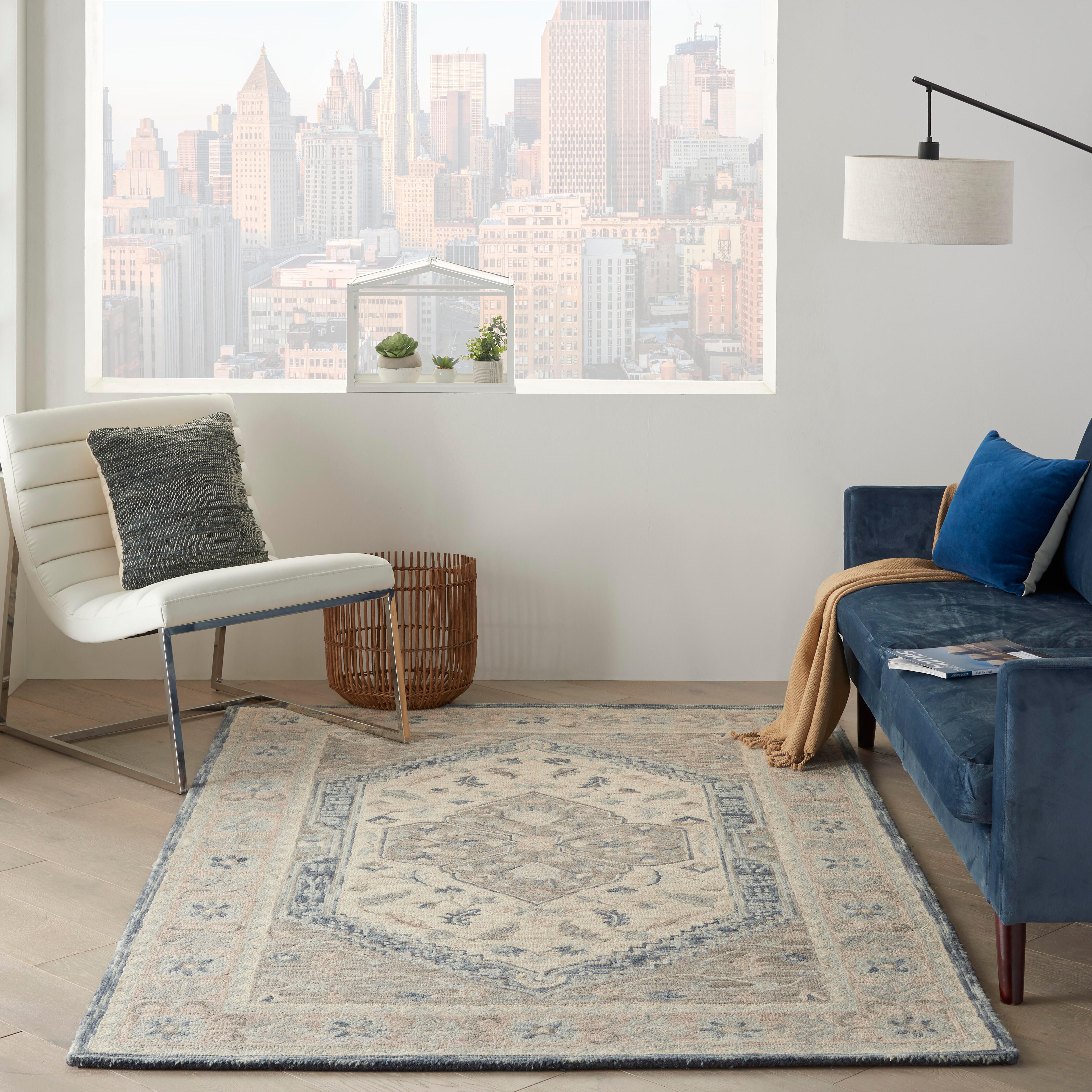 Nourison Nourison Bahari 5' x 7' Grey Bohemian Indoor Rug, Gray, rollover