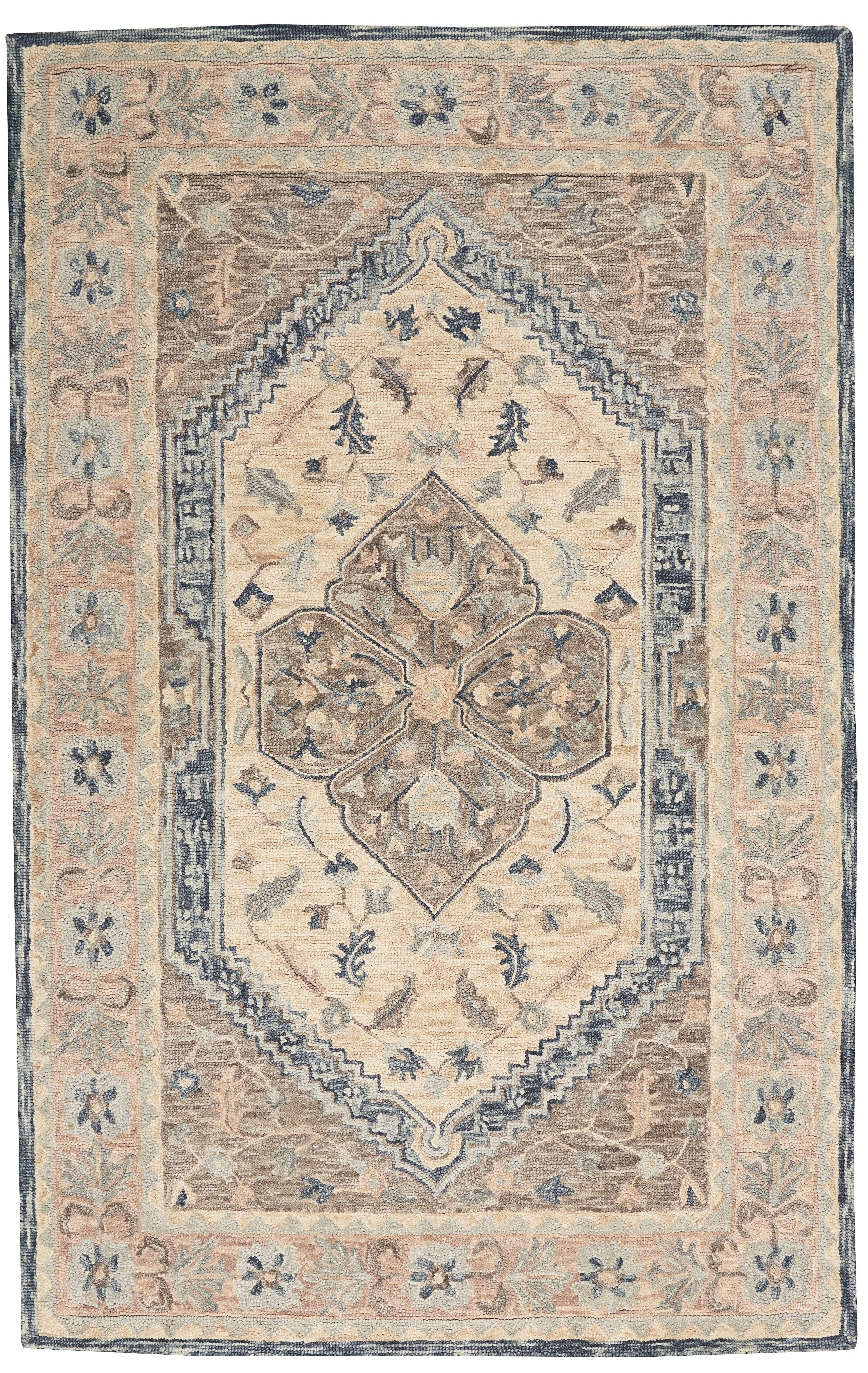 Nourison Nourison Bahari 5' x 7' Grey Bohemian Indoor Rug, Gray, large