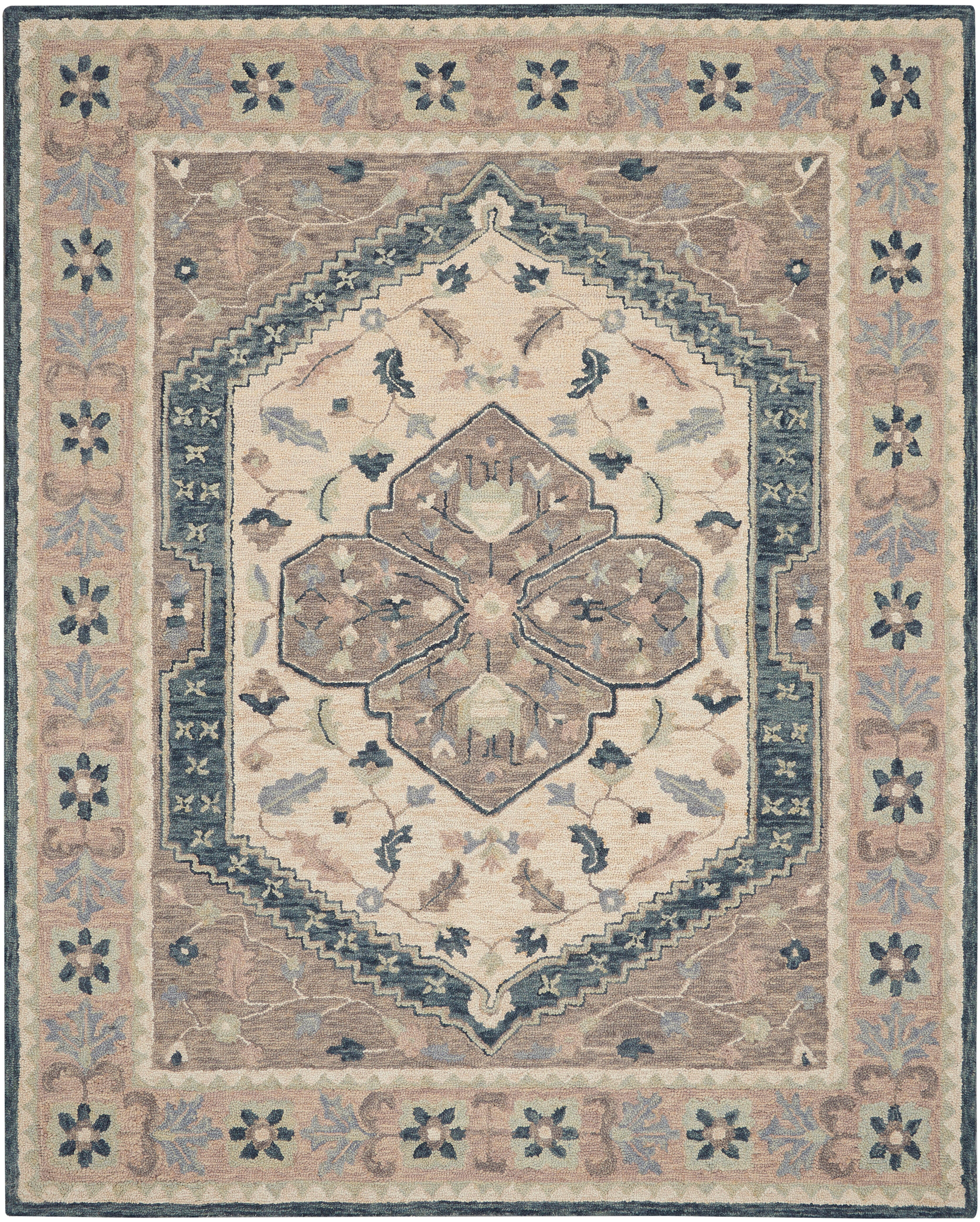 Nourison Nourison Bahari 8' x 10' Grey Bohemian Indoor Rug, Gray, large