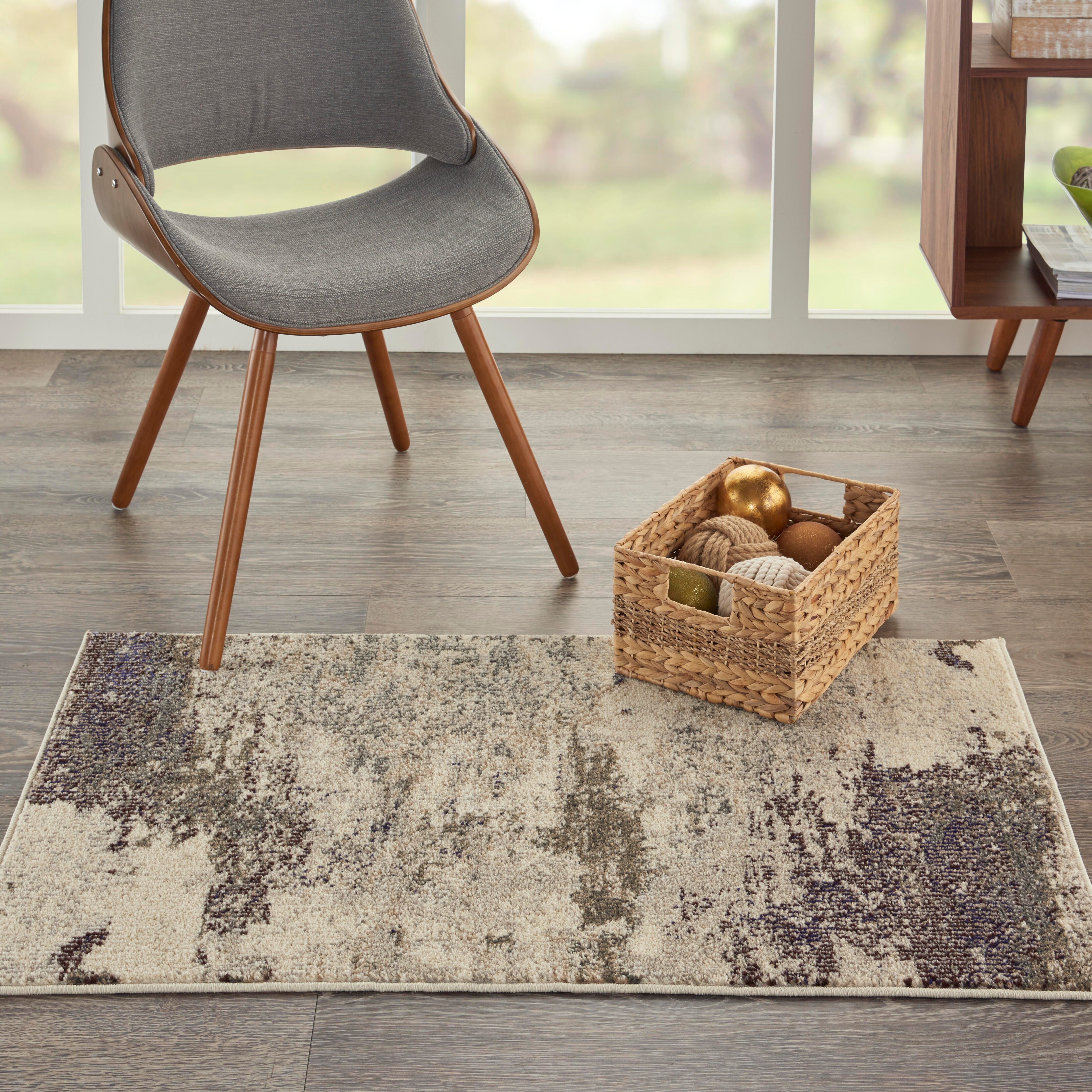 Nourison Nourison Celestial 2'2" x 3'9" Ivory/Grey Modern Indoor Rug, Ivory/Gray, rollover