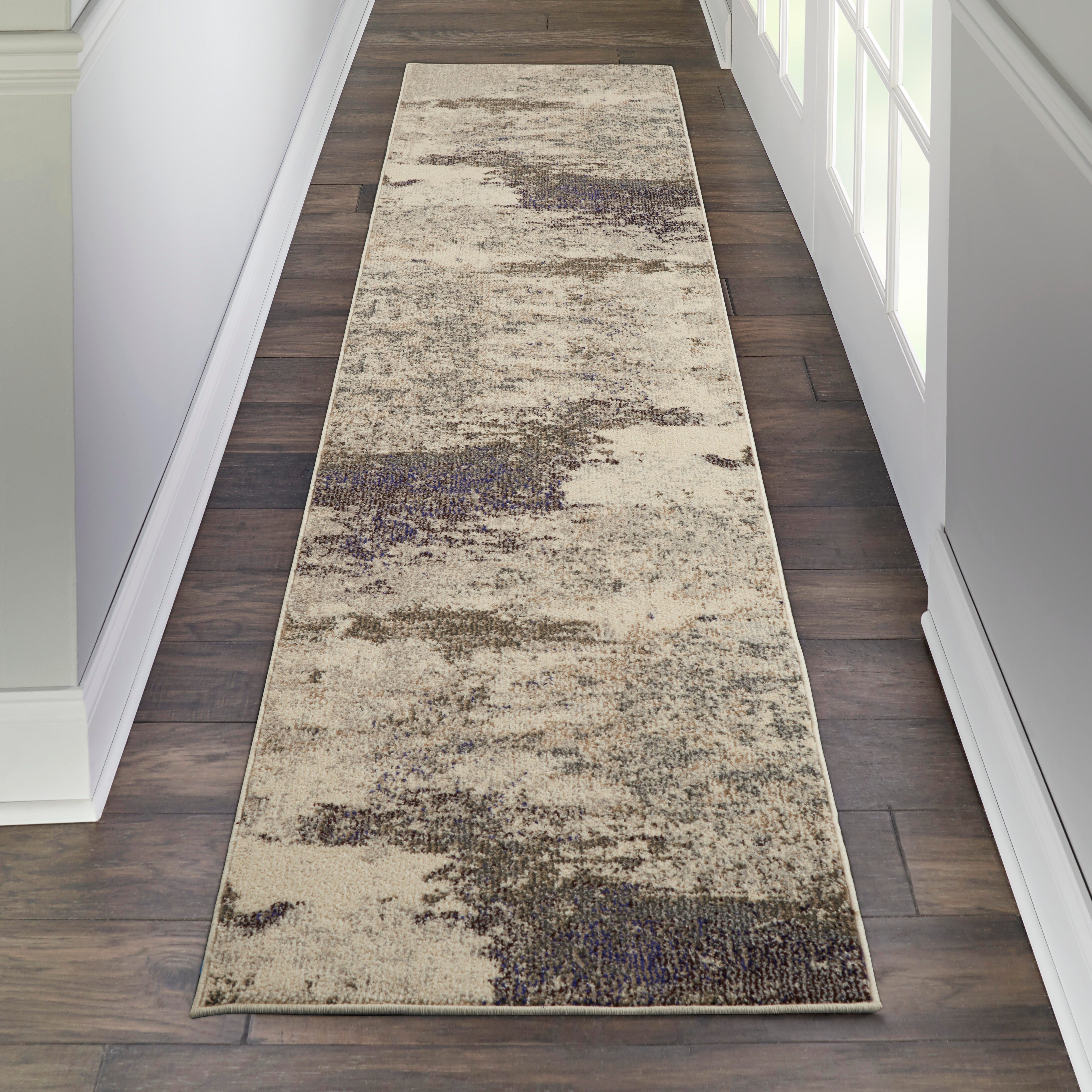 Nourison Nourison Celestial 2'2" x 7'6" Ivory/Grey Modern Indoor Rug, Ivory/Gray, rollover