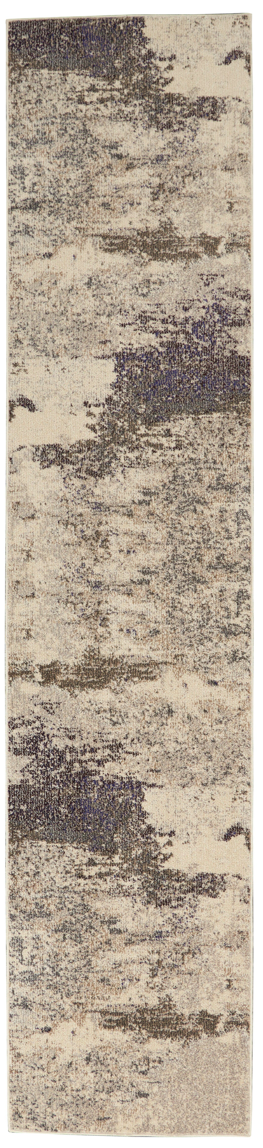 Nourison Nourison Celestial 2'2" x 7'6" Ivory/Grey Modern Indoor Rug, Ivory/Gray, large
