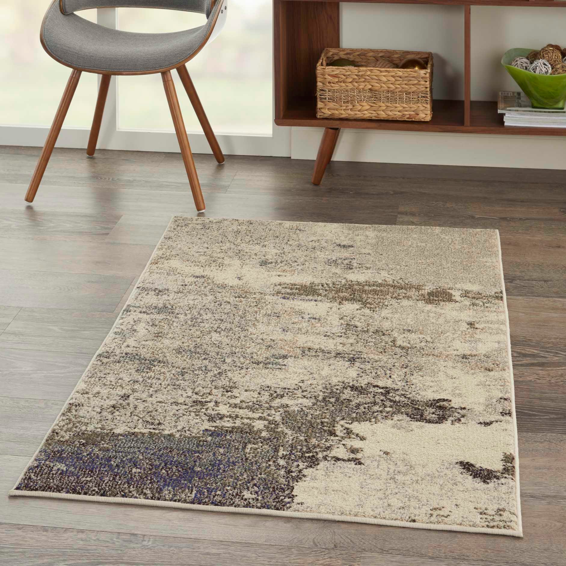 Nourison Nourison Celestial 3' x 5' Ivory/Grey Modern Indoor Rug, Ivory/Gray, large
