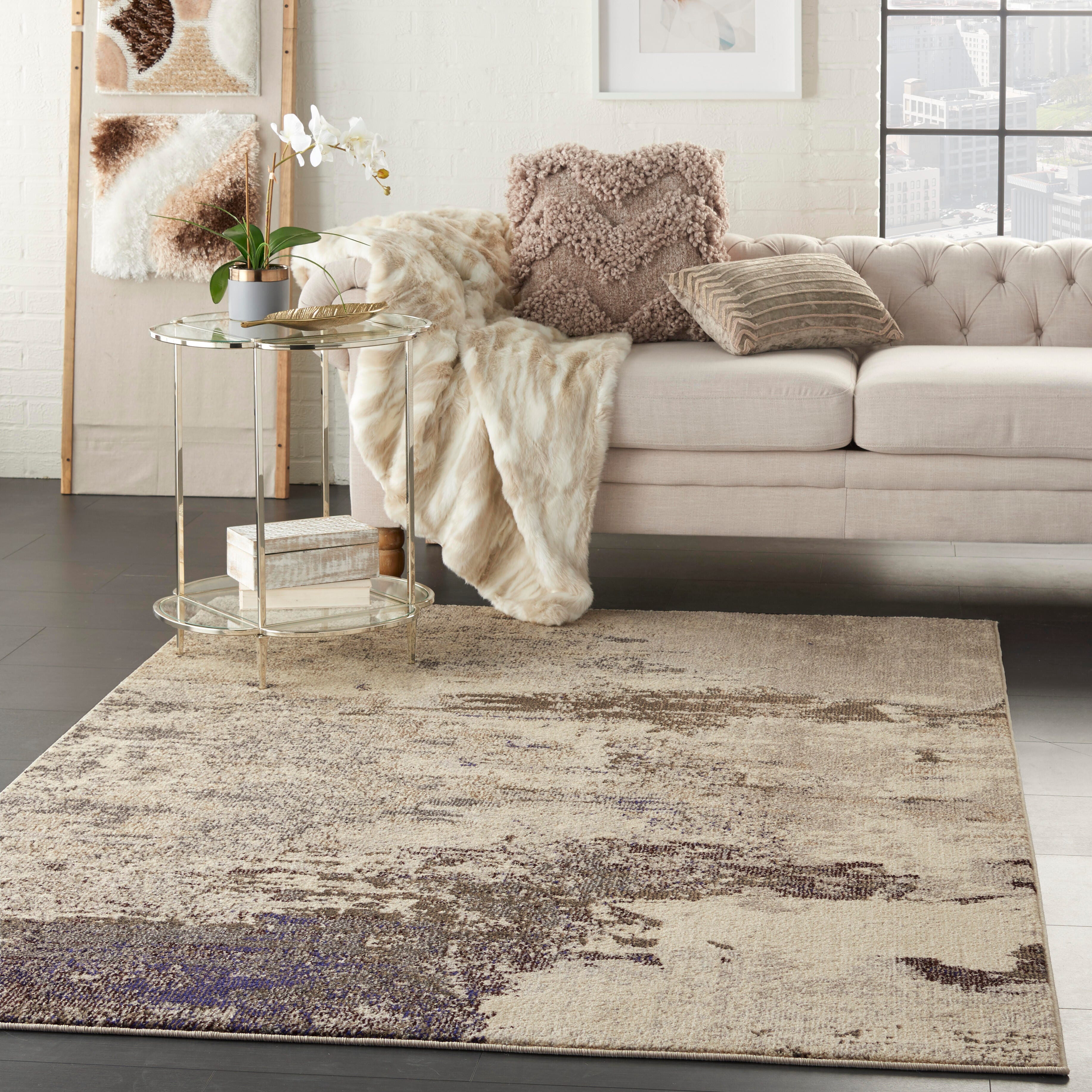 Nourison Nourison Celestial 3'11" x 5'11" Ivory/Grey Modern Indoor Rug, Ivory/Gray, large