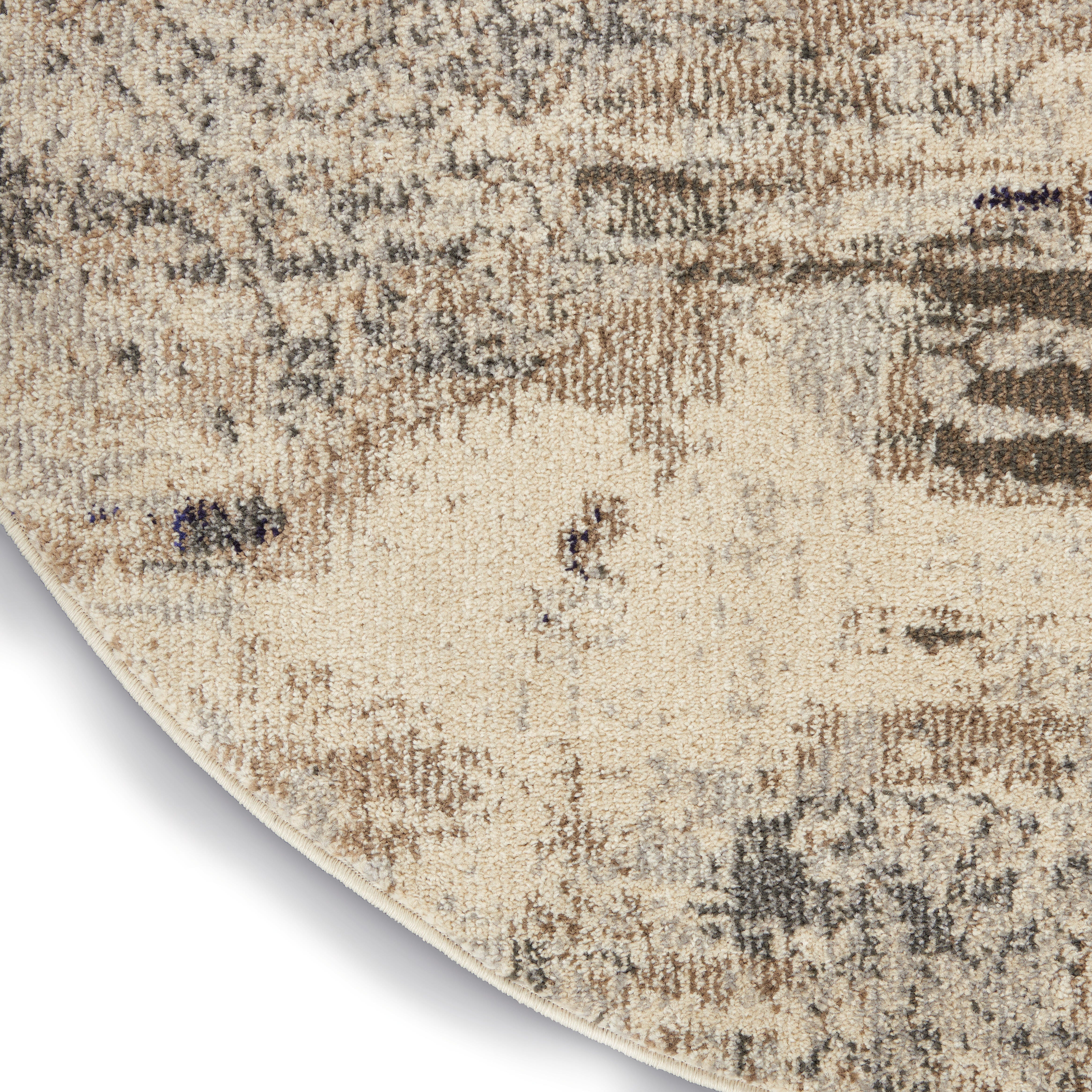 Nourison Nourison Celestial 5'3" x ROUND Ivory/Grey Modern Indoor Rug, Ivory/Gray, large