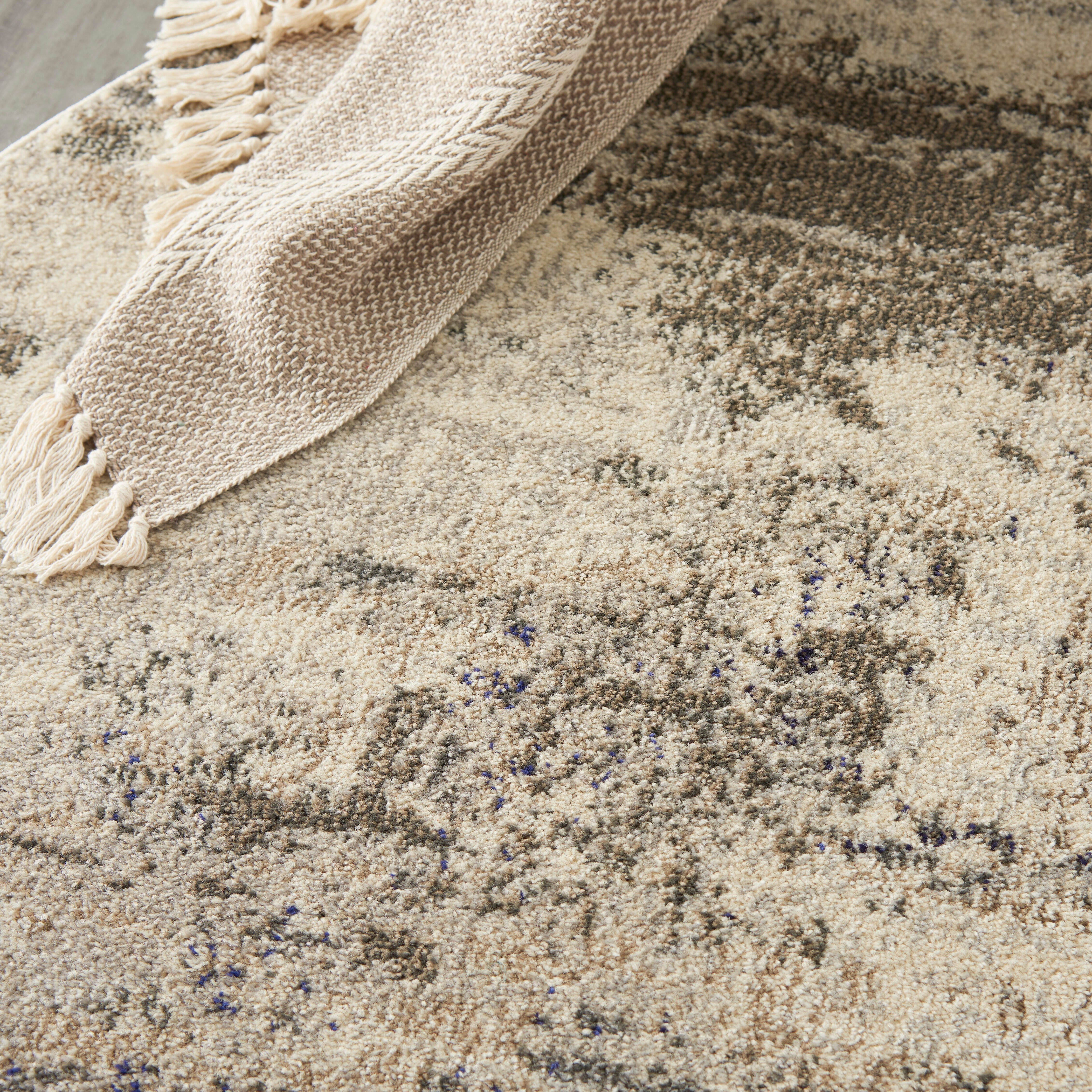 Nourison Nourison Celestial 5'3" x ROUND Ivory/Grey Modern Indoor Rug, Ivory/Gray, large