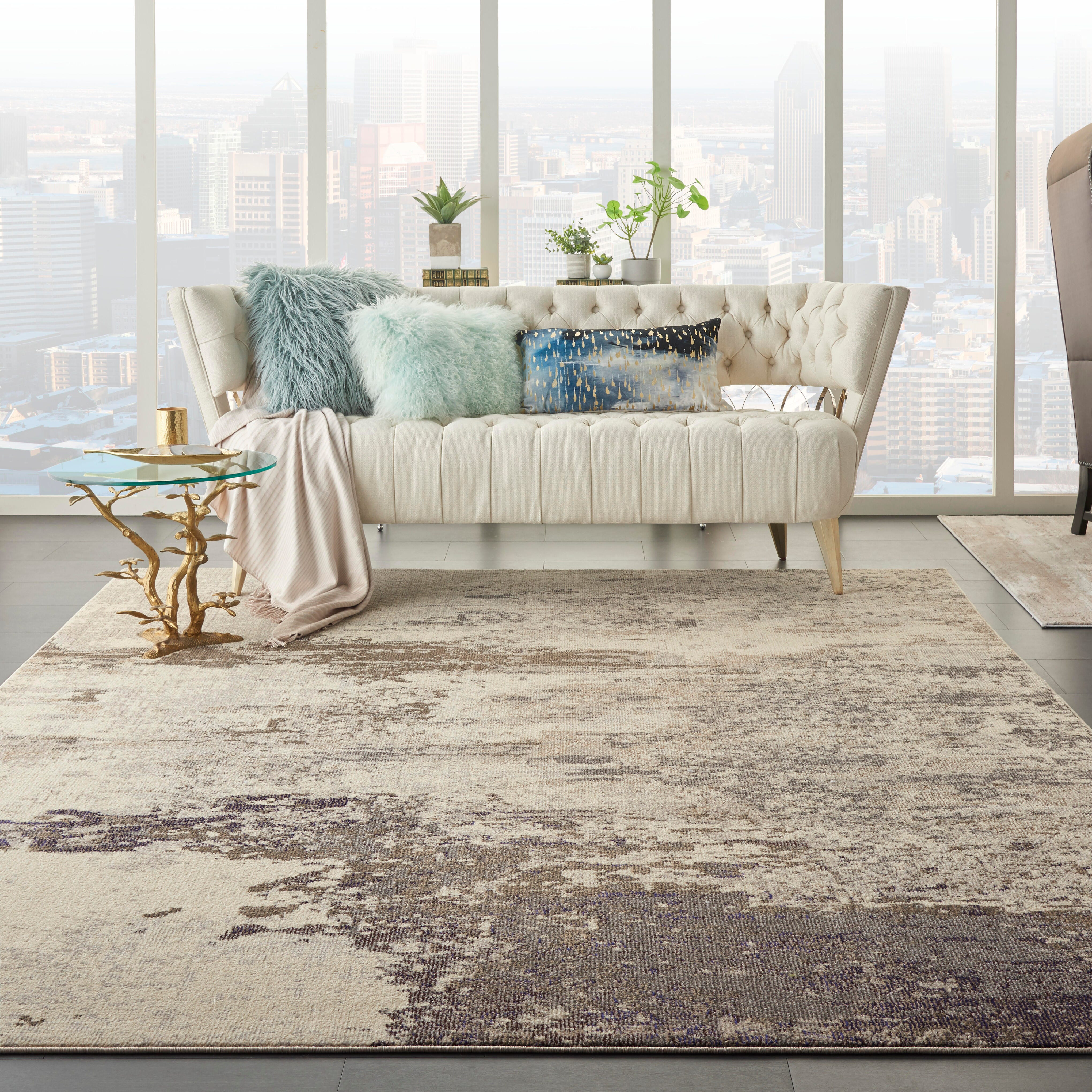 Nourison Nourison Celestial 6'7" x 9'7" Ivory/Grey Modern Indoor Rug, Ivory/Gray, rollover
