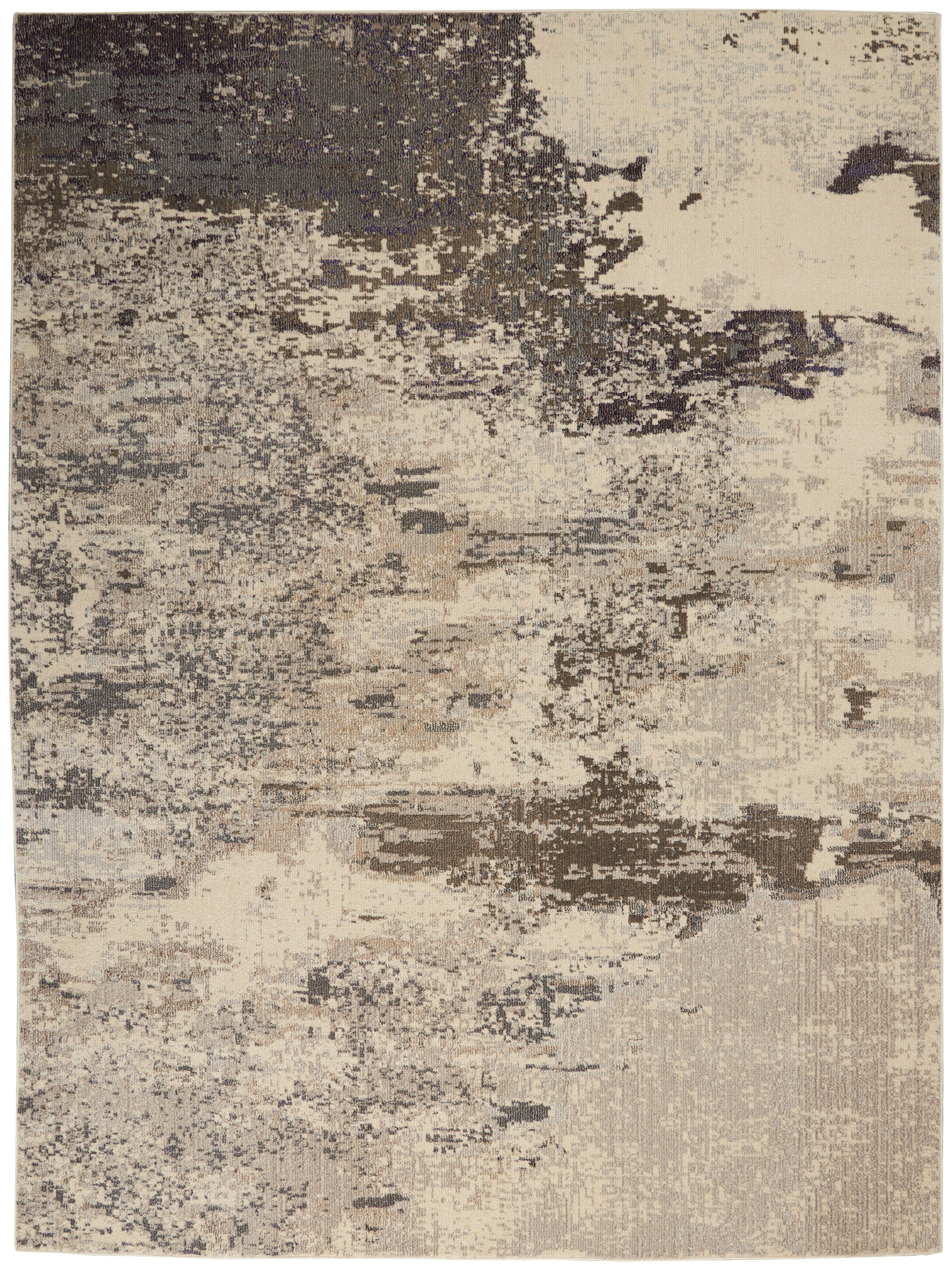 Nourison Nourison Celestial 6'7" x 9'7" Ivory/Grey Modern Indoor Rug, Ivory/Gray, large