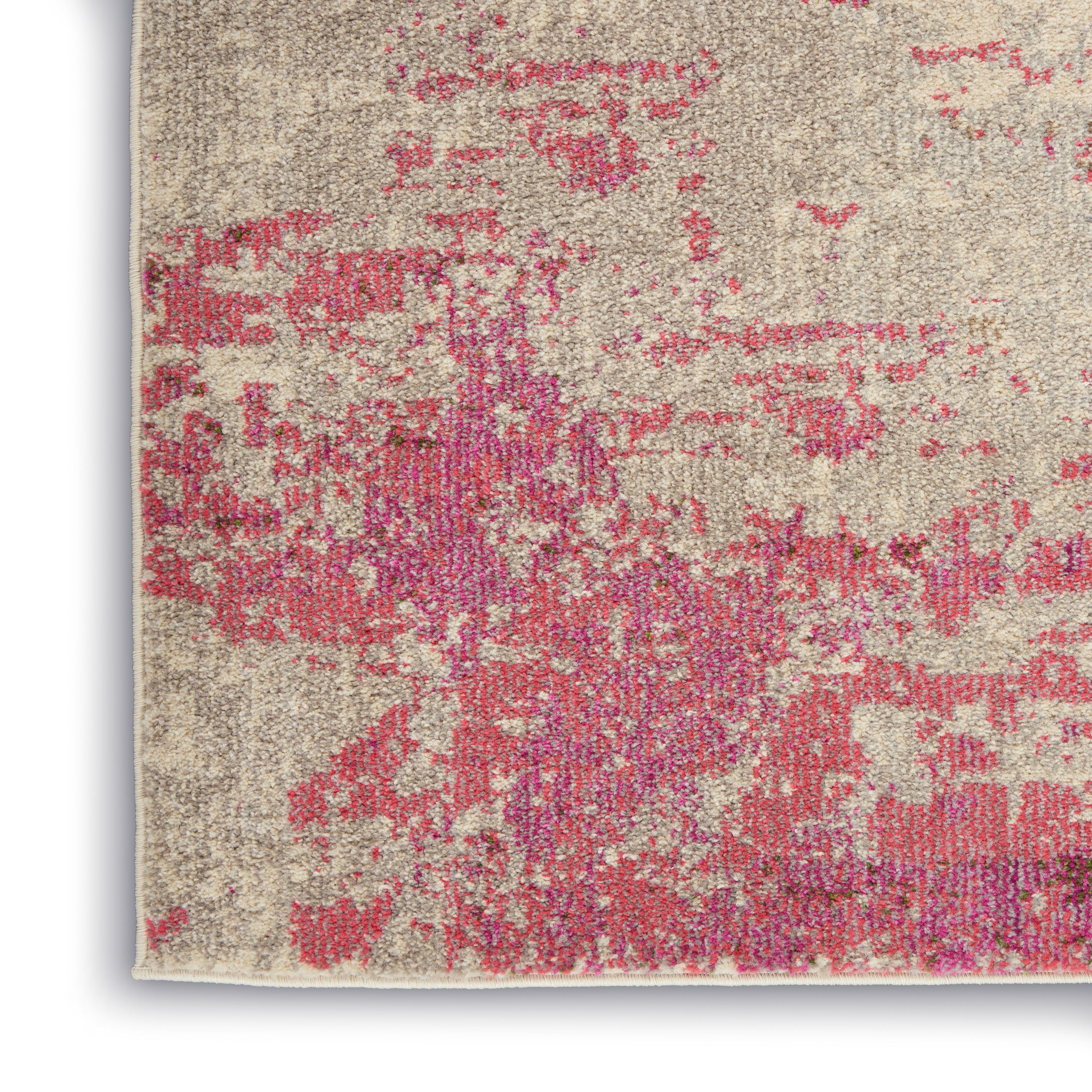Nourison Nourison Celestial 2' x 6' Ivory/Pink Modern Indoor Rug, Ivory/Pink, large