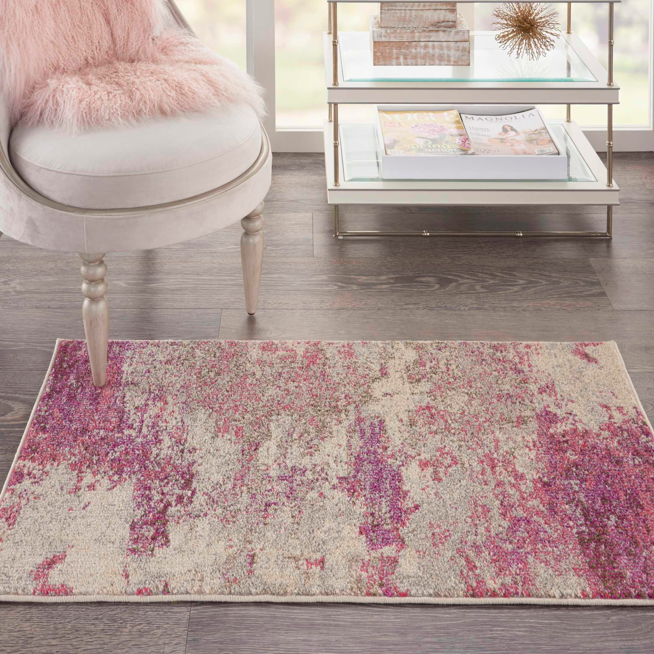 Nourison Nourison Celestial 2'2" x 3'9" Ivory/Pink Modern Indoor Rug, Ivory/Pink, rollover