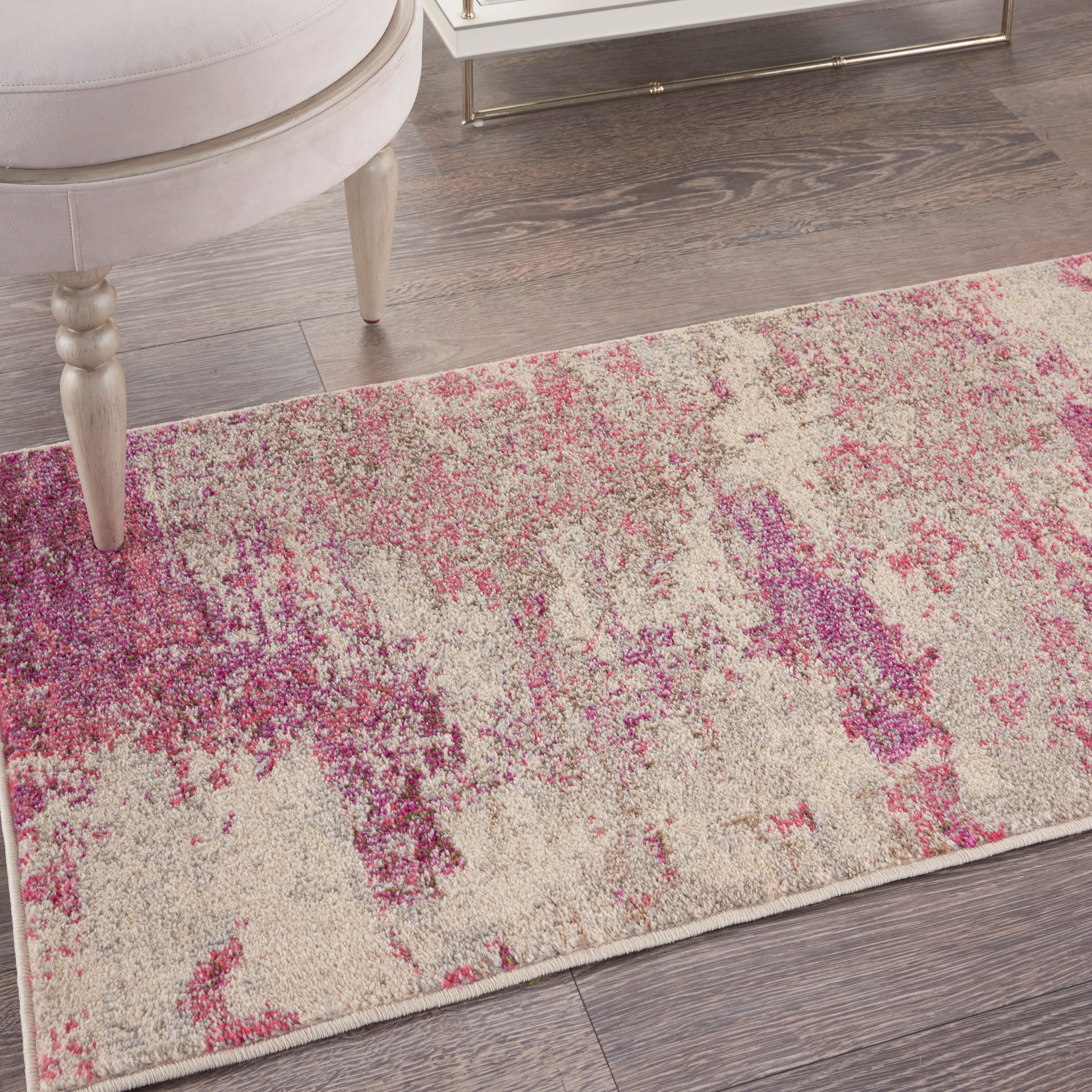 Nourison Nourison Celestial 2'2" x 3'9" Ivory/Pink Modern Indoor Rug, Ivory/Pink, large