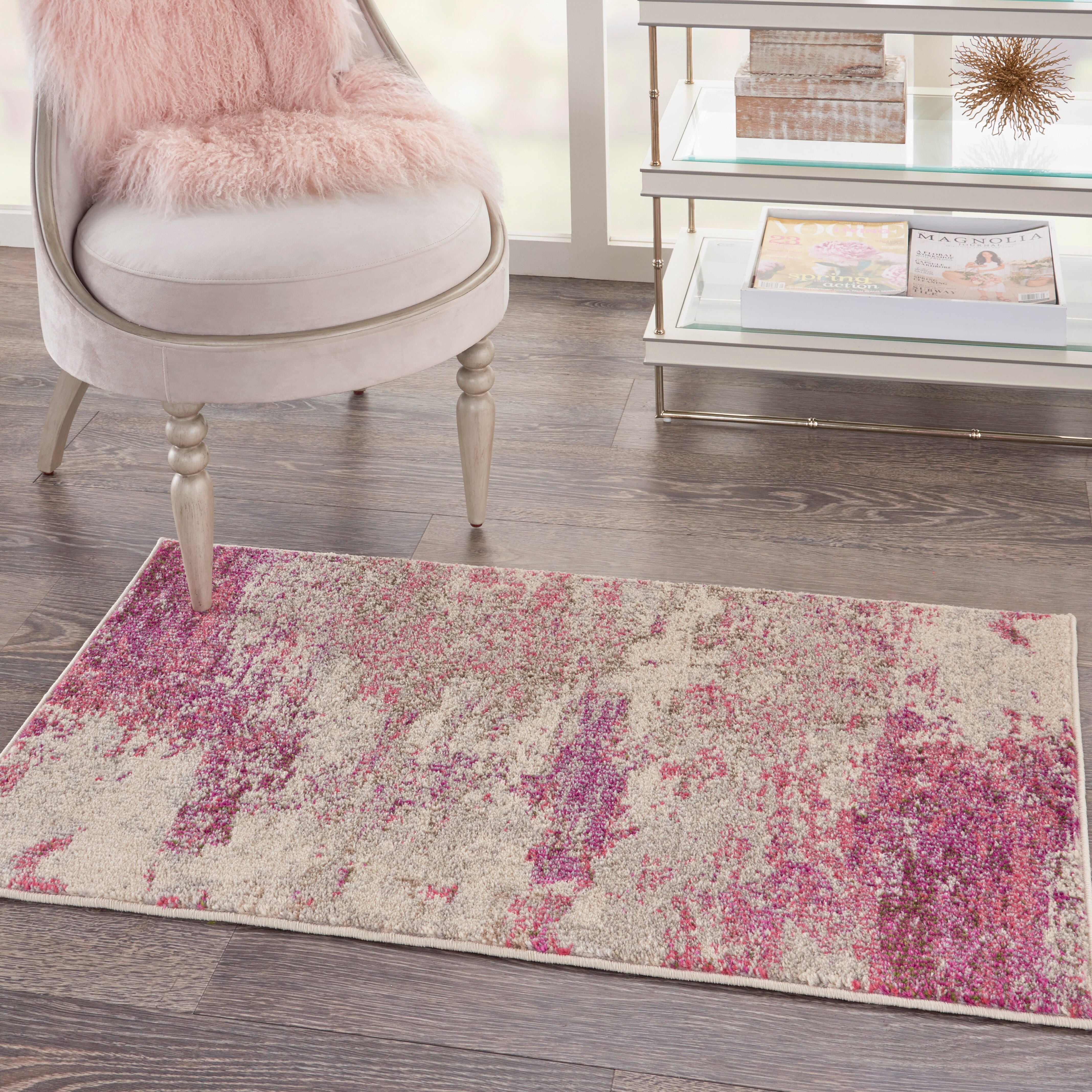 Nourison Nourison Celestial 2'2" x 3'9" Ivory/Pink Modern Indoor Rug, Ivory/Pink, large