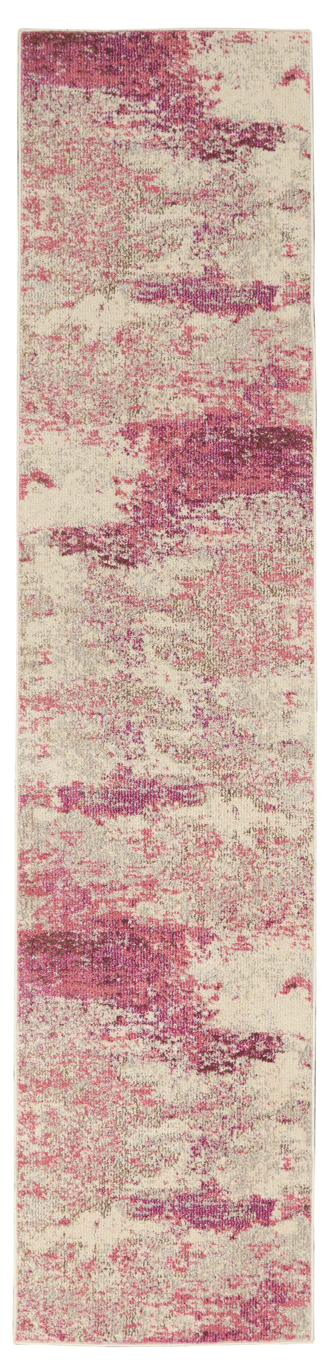 Nourison Nourison Celestial 2'2" x 7'6" Ivory/Pink Modern Indoor Rug, Ivory/Pink, large