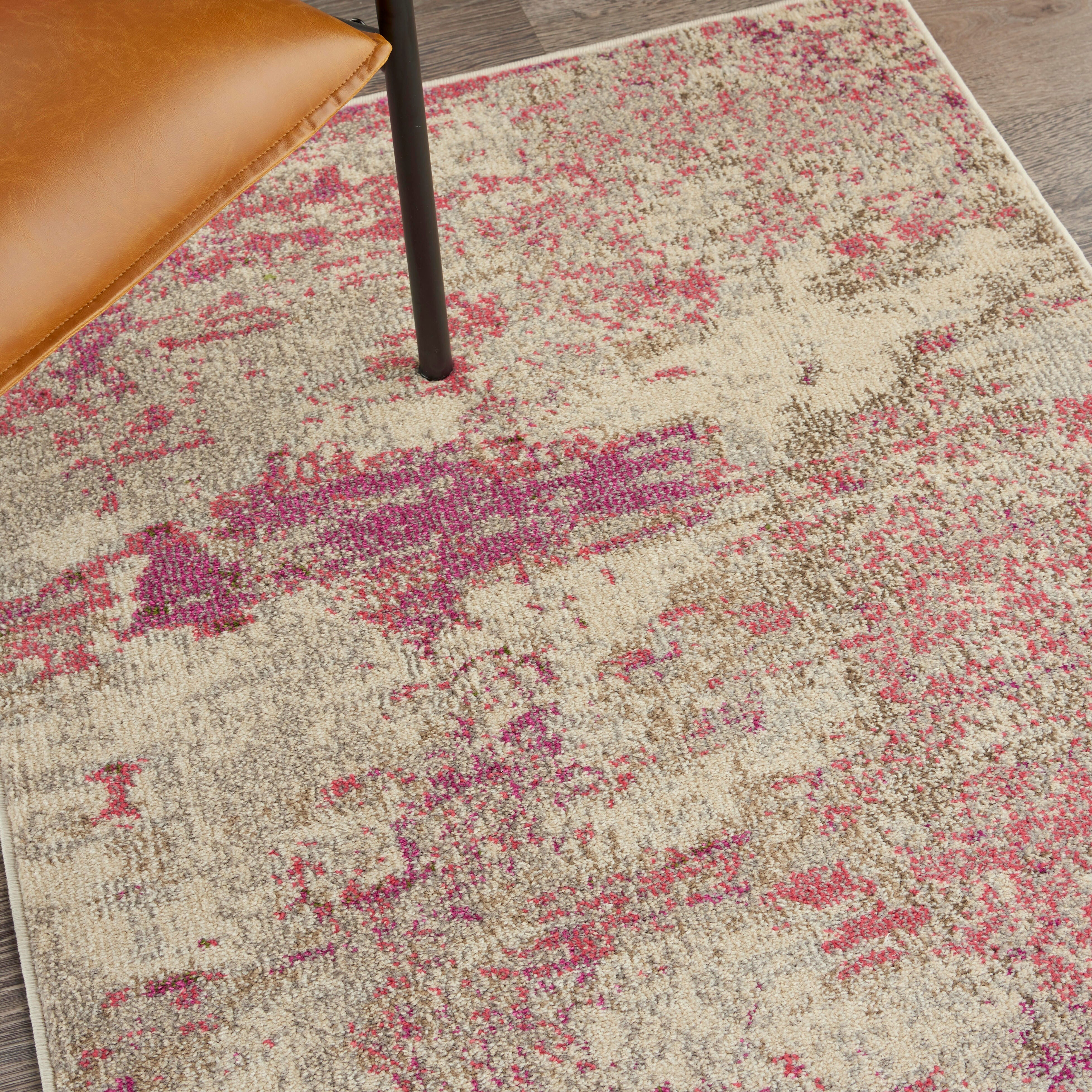 Nourison Nourison Celestial 3' x 5' Ivory/Pink Modern Indoor Rug, Ivory/Pink, large