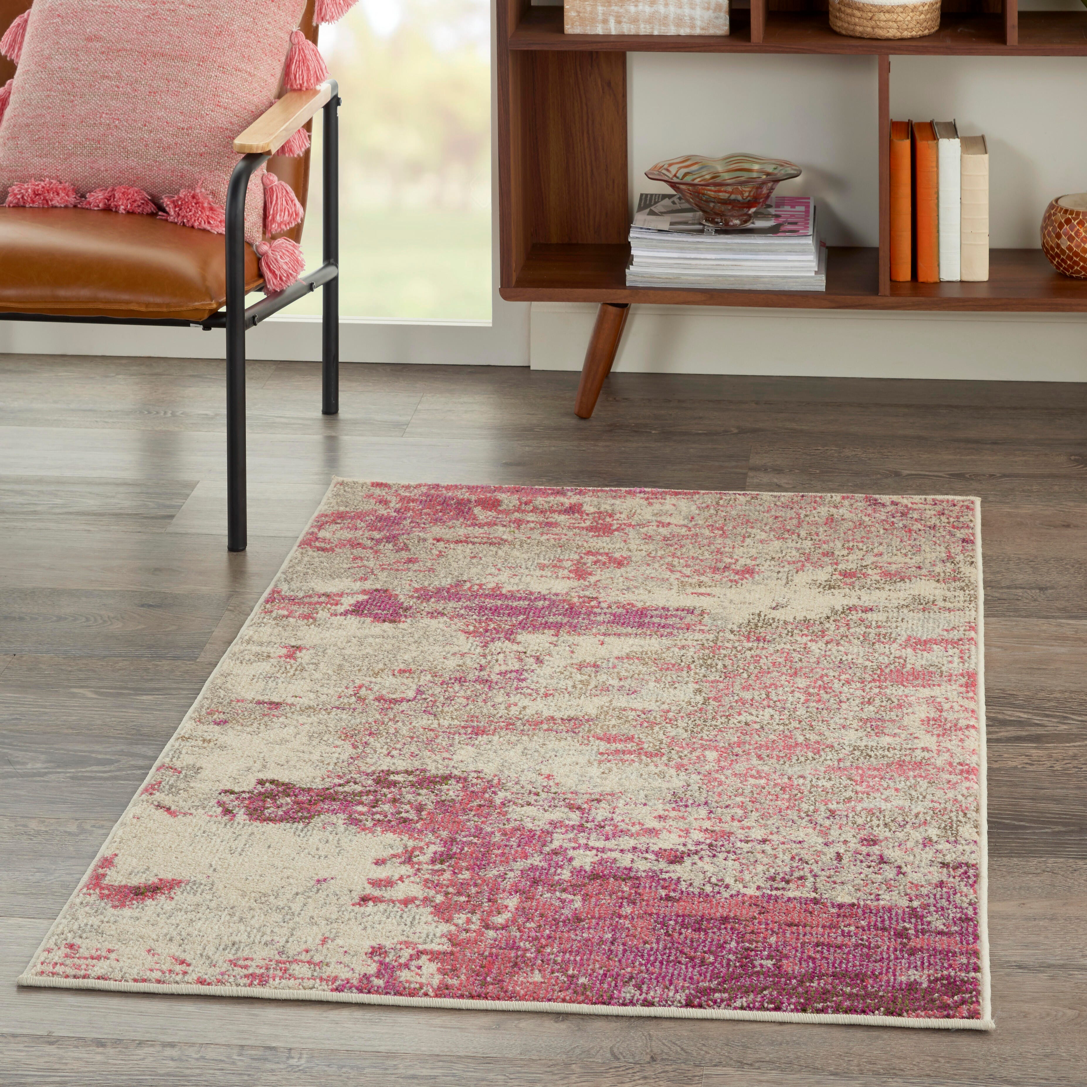 Nourison Nourison Celestial 3' x 5' Ivory/Pink Modern Indoor Rug, Ivory/Pink, large