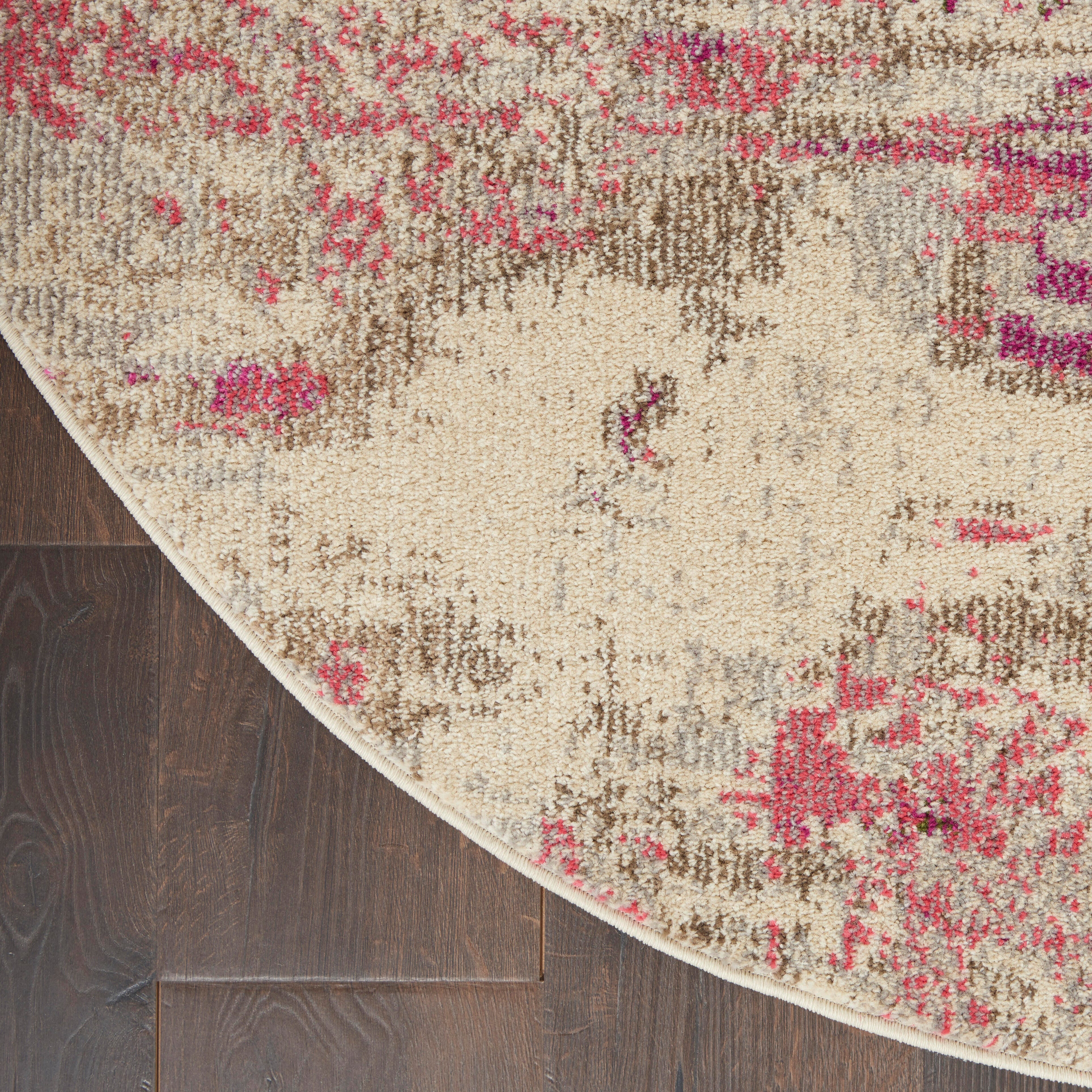 Nourison Nourison Celestial 4' x ROUND Ivory/Pink Modern Indoor Rug, Ivory/Pink, large