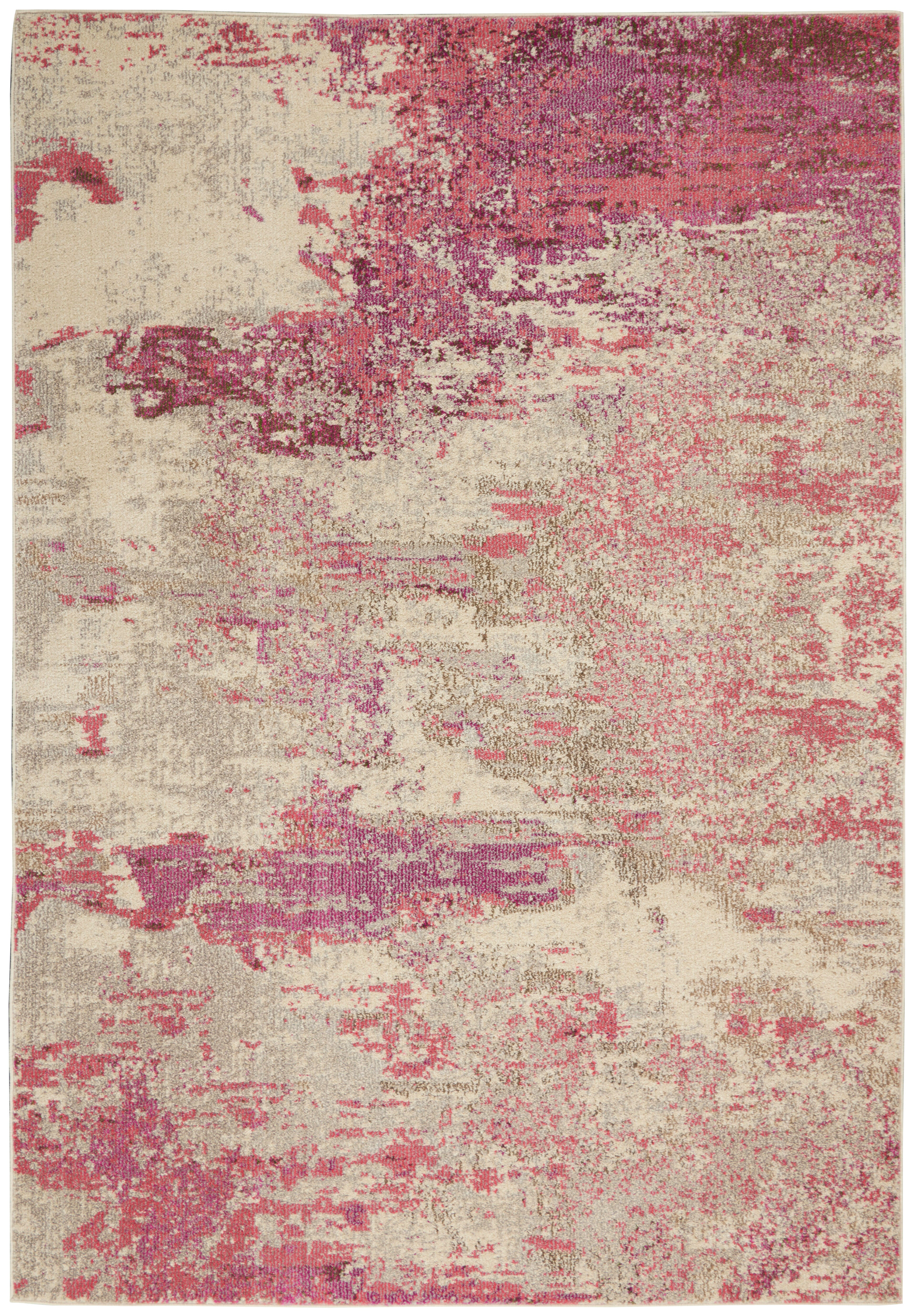 Nourison Nourison Celestial 5'3" x 7'3" Ivory/Pink Modern Indoor Rug, Ivory/Pink, large