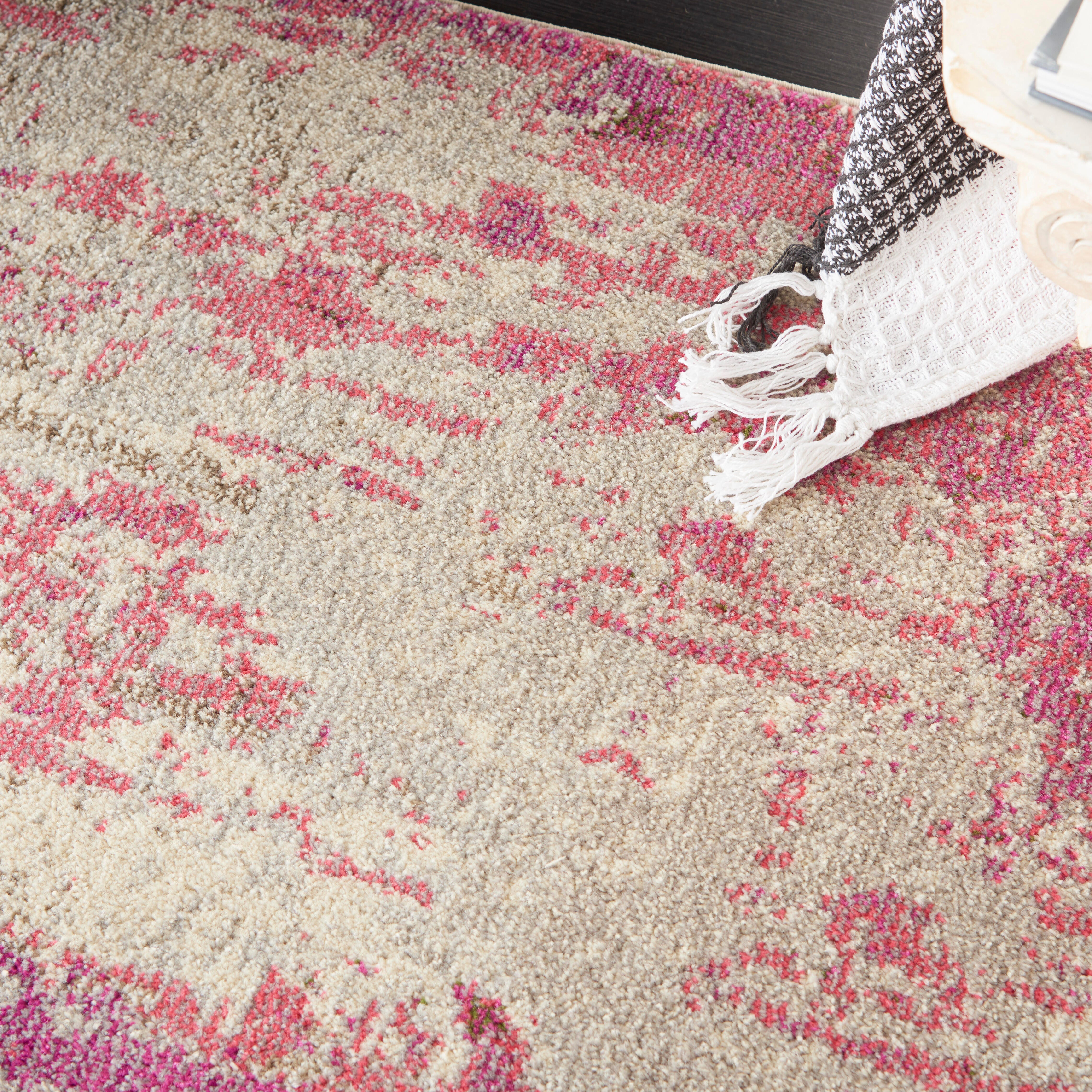 Nourison Nourison Celestial 5'3" x 7'3" Ivory/Pink Modern Indoor Rug, Ivory/Pink, large