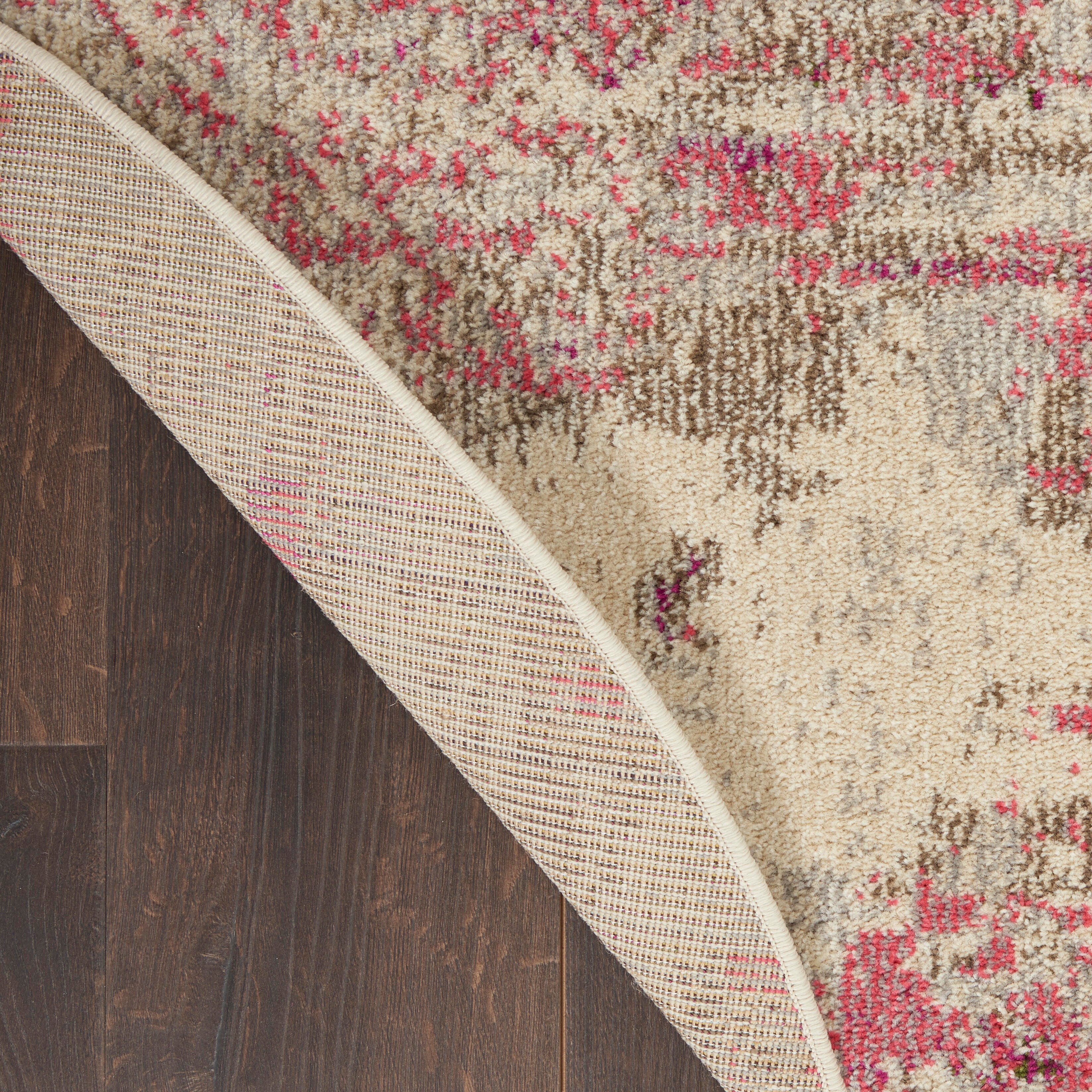 Nourison Nourison Celestial 5'3" x ROUND Ivory/Pink Modern Indoor Rug, Ivory/Pink, large