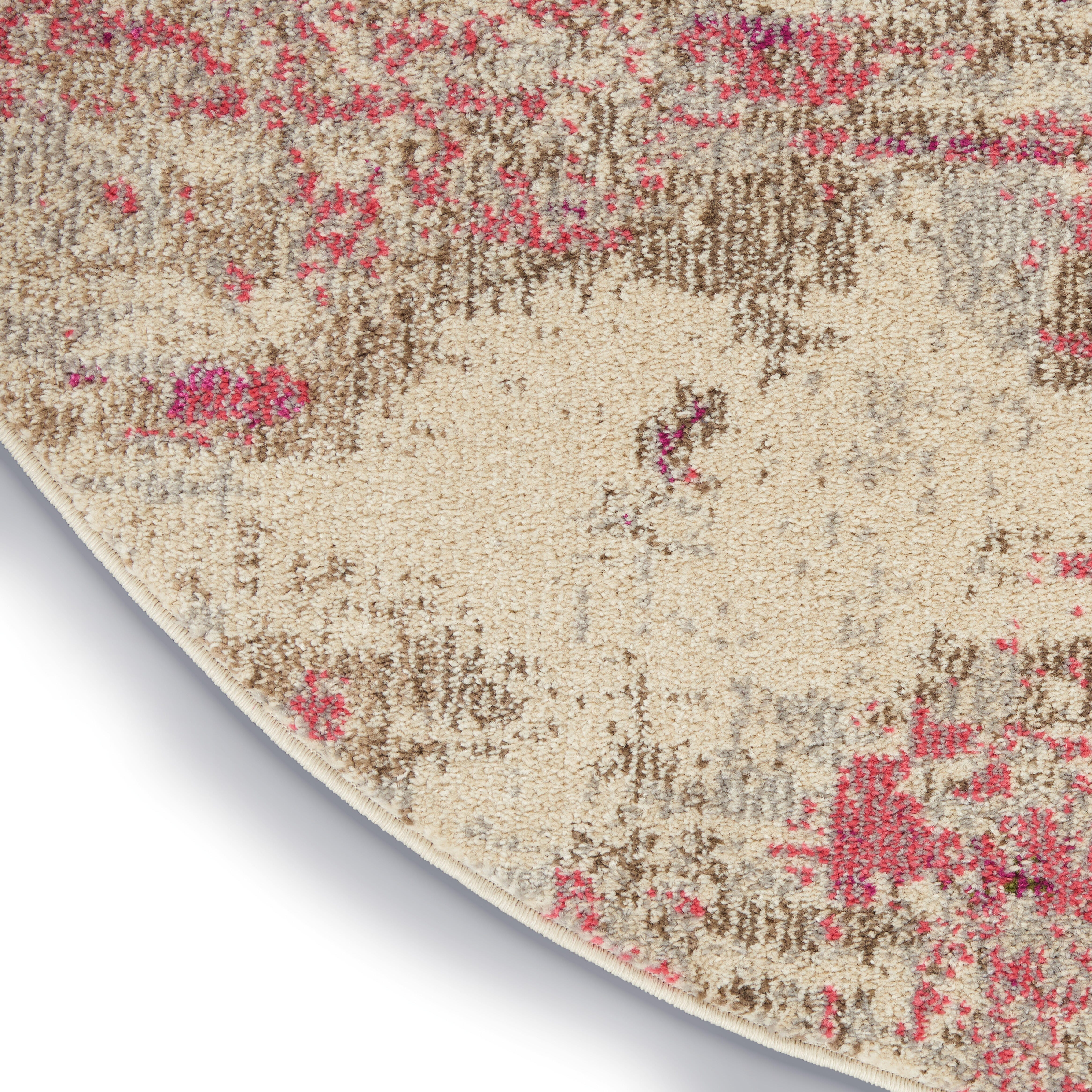 Nourison Nourison Celestial 5'3" x ROUND Ivory/Pink Modern Indoor Rug, Ivory/Pink, large
