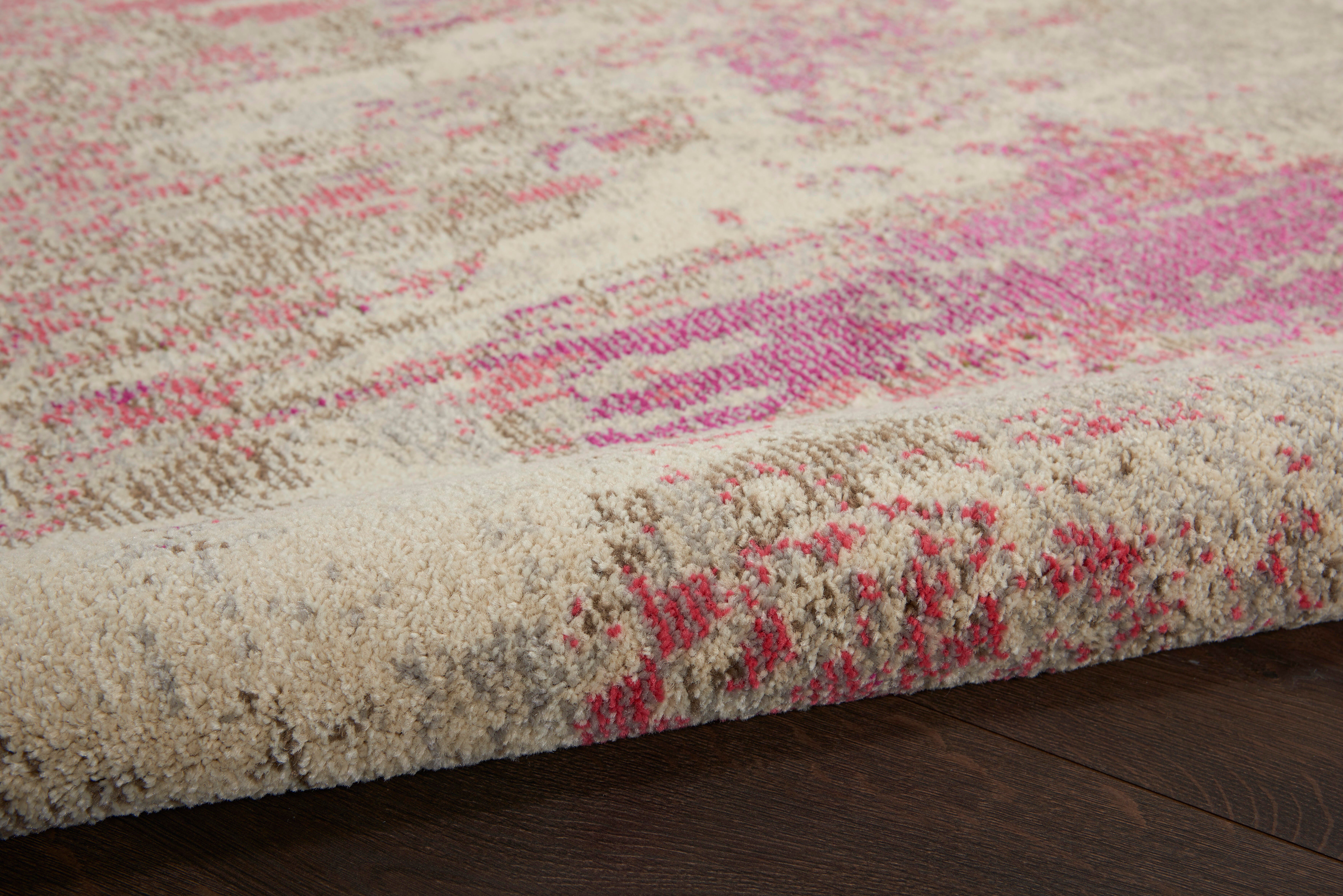Nourison Nourison Celestial 5'3" x ROUND Ivory/Pink Modern Indoor Rug, Ivory/Pink, large