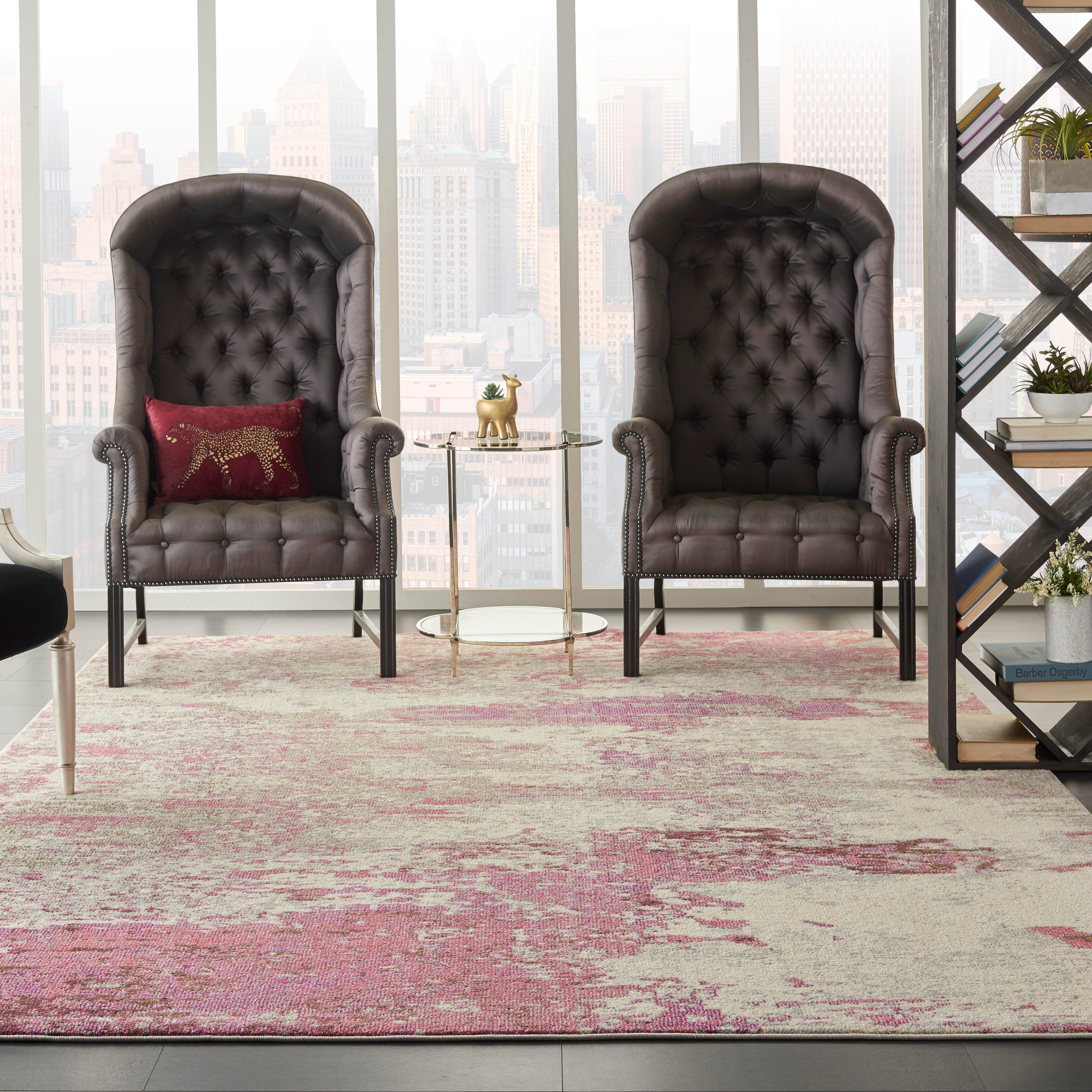 Nourison Nourison Celestial 6'7" x 9'7" Ivory/Pink Modern Indoor Rug, Ivory/Pink, rollover