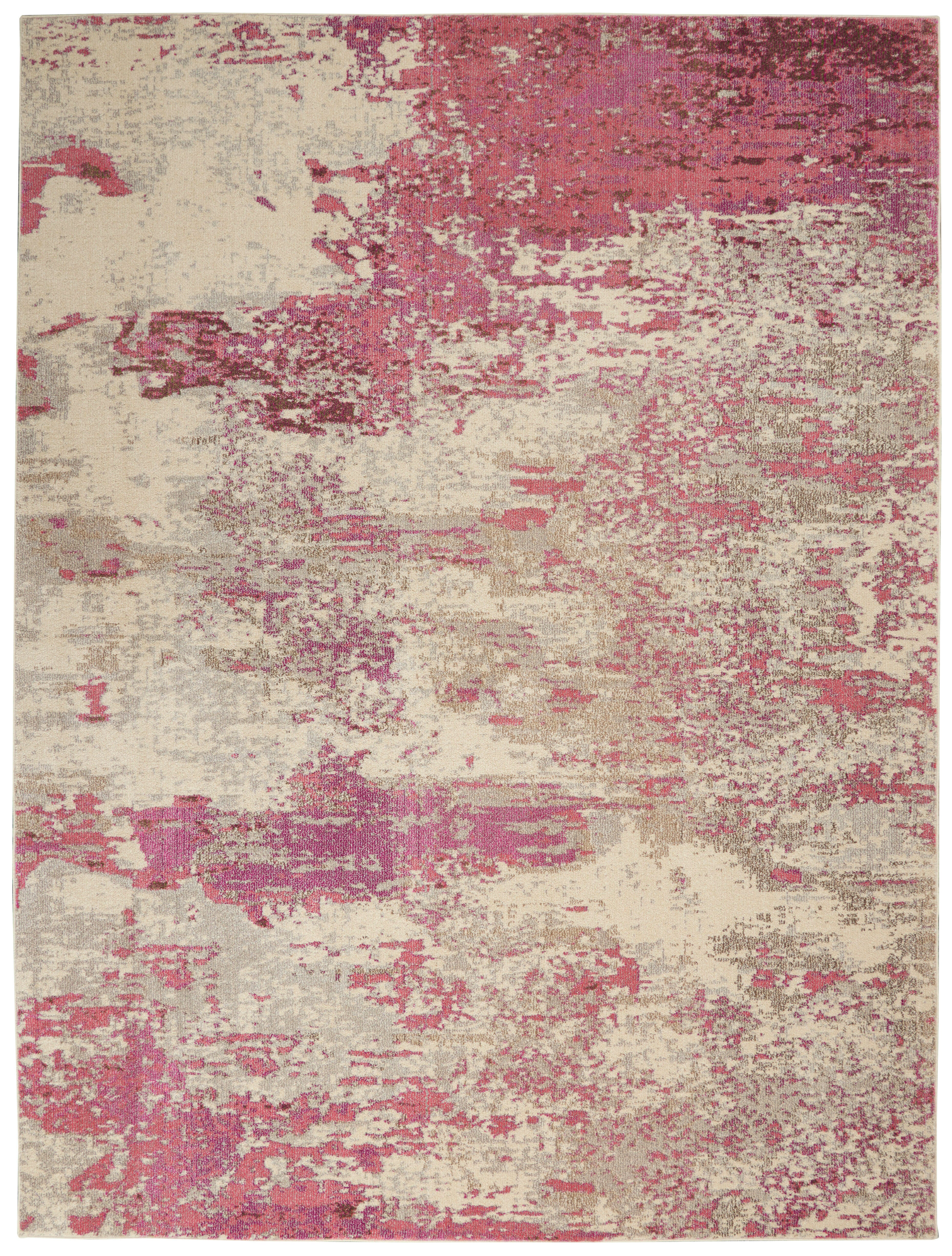 Nourison Nourison Celestial 7'10" x 10'6" Ivory/Pink Modern Indoor Rug, Ivory/Pink, large