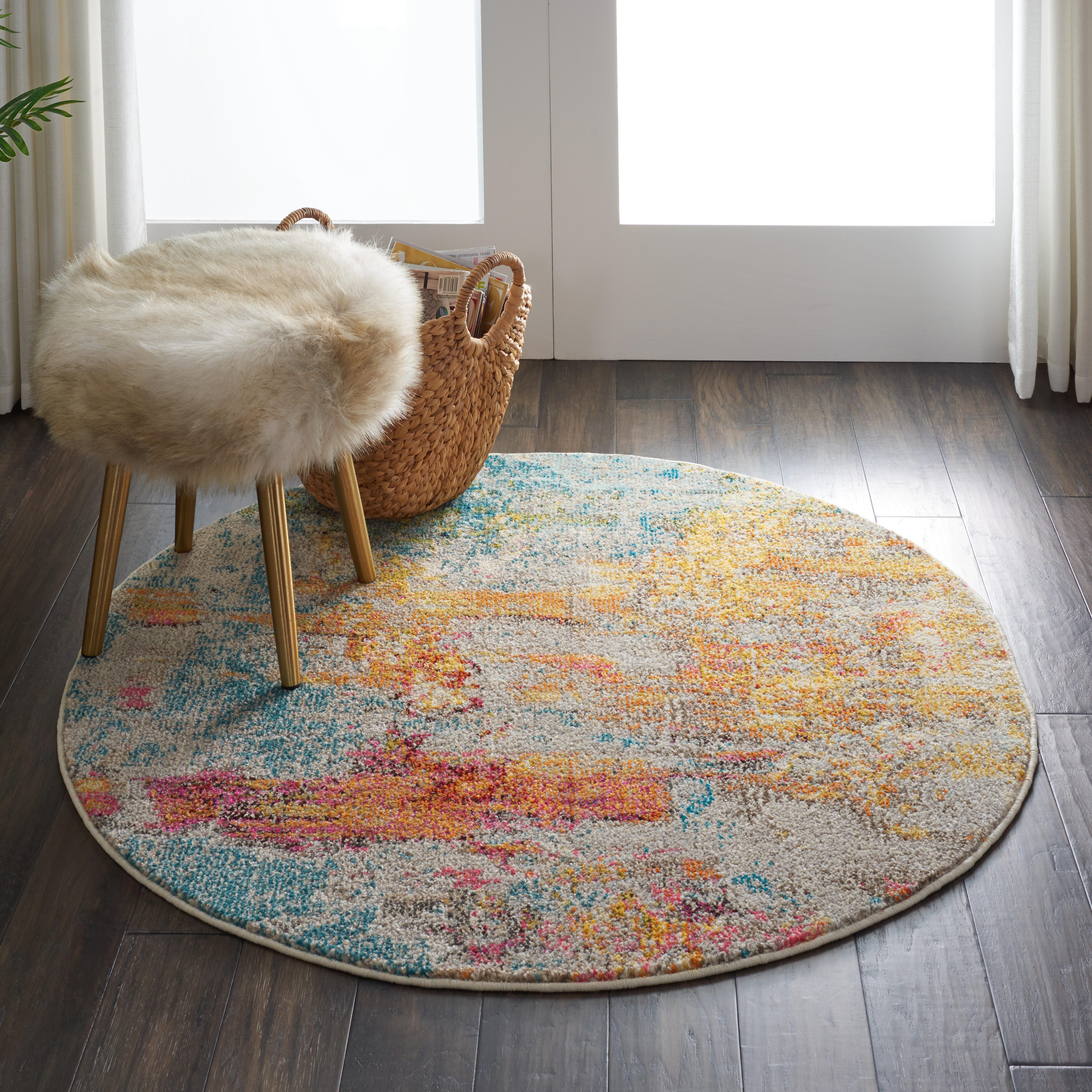 Nourison Nourison Celestial 4' x ROUND Sealife Modern Indoor Rug, Sealife, rollover